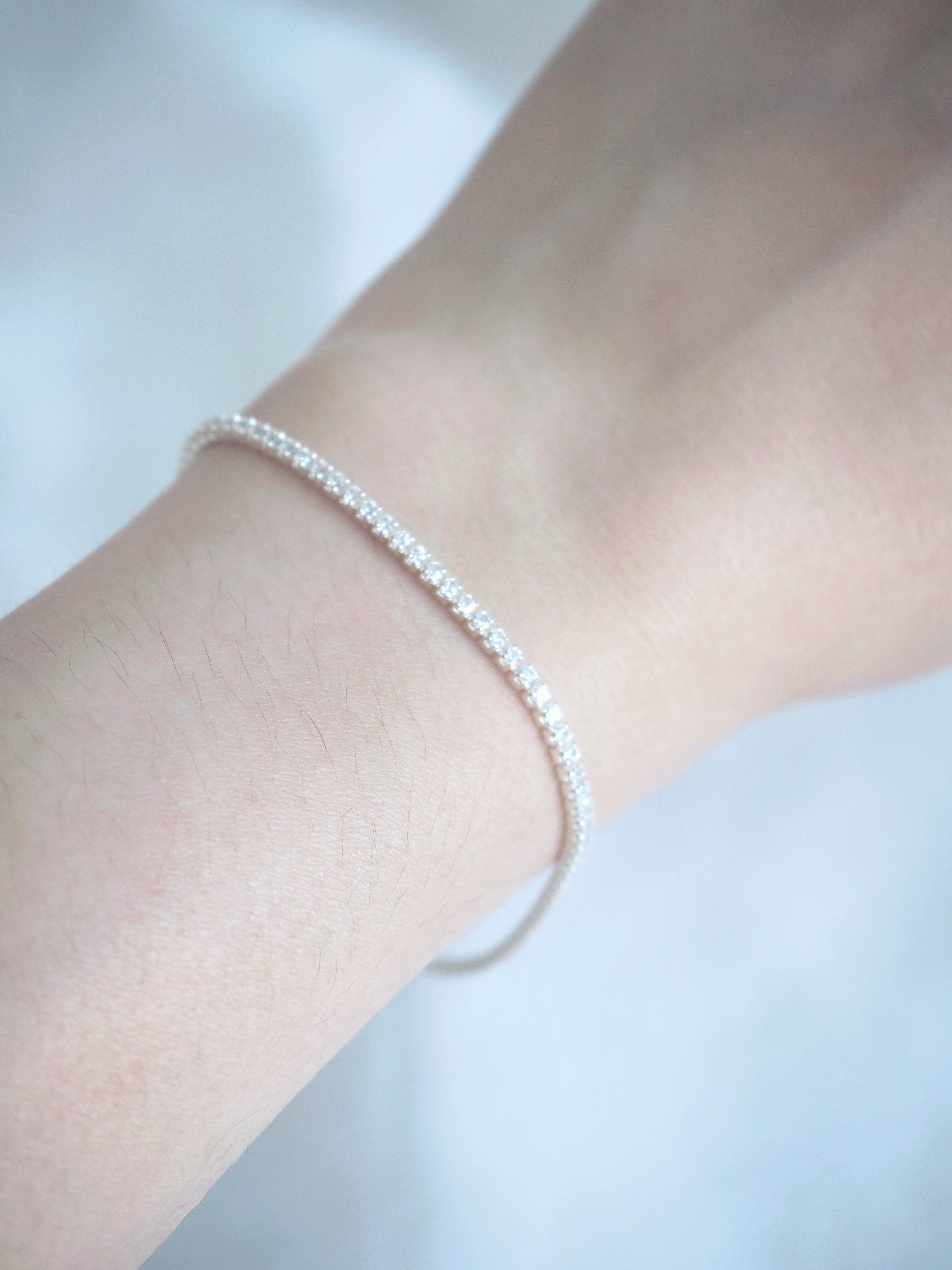 [925silver] 2mm cubic zirconia tennis bracelet