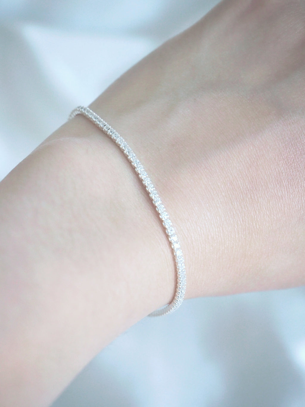 [925silver] 2mm cubic zirconia tennis bracelet