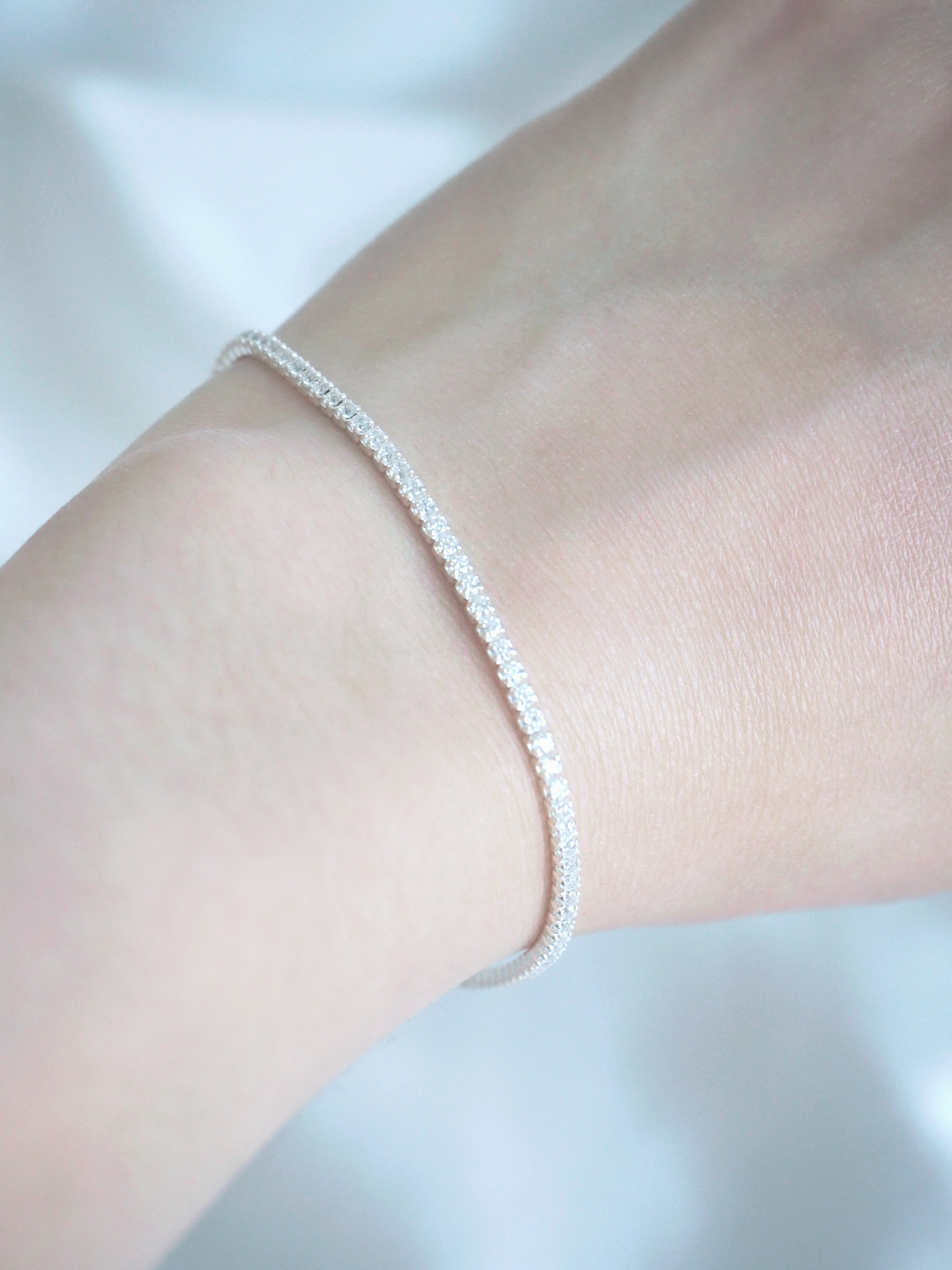 [925silver] 2mm cubic zirconia tennis bracelet