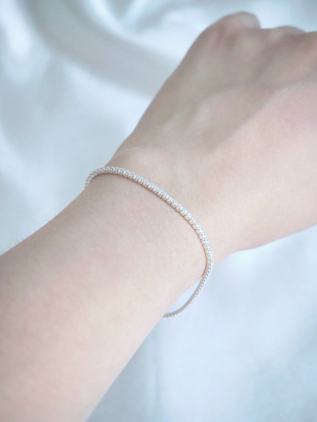 [925silver] 2mm cubic zirconia tennis bracelet