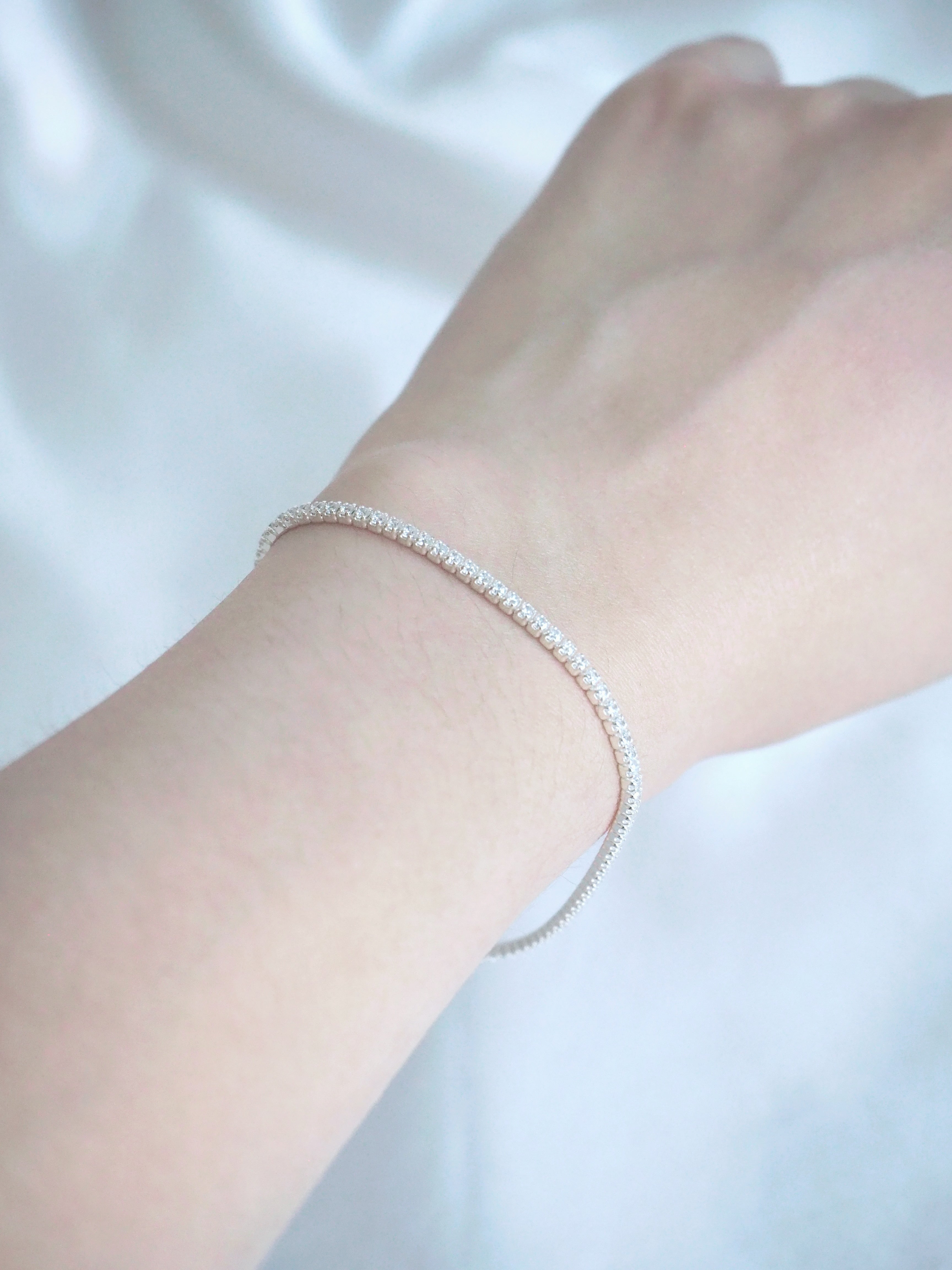 [925silver] 2mm cubic zirconia tennis bracelet