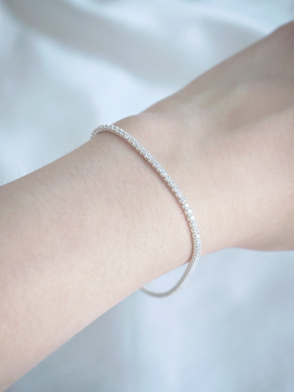 [925silver] 2mm cubic zirconia tennis bracelet