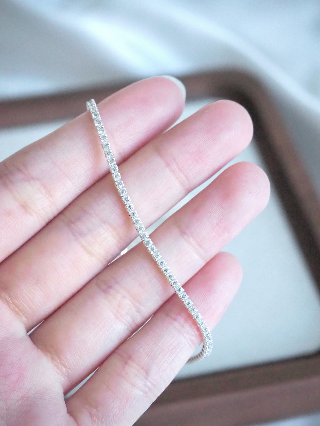 [925silver] 2mm cubic zirconia tennis bracelet