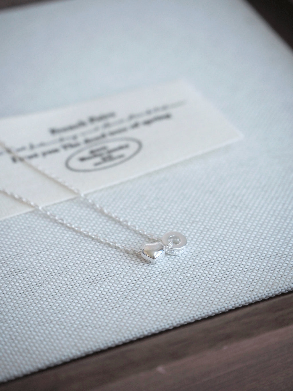 [925silver] mini heart & ring pendant necklace