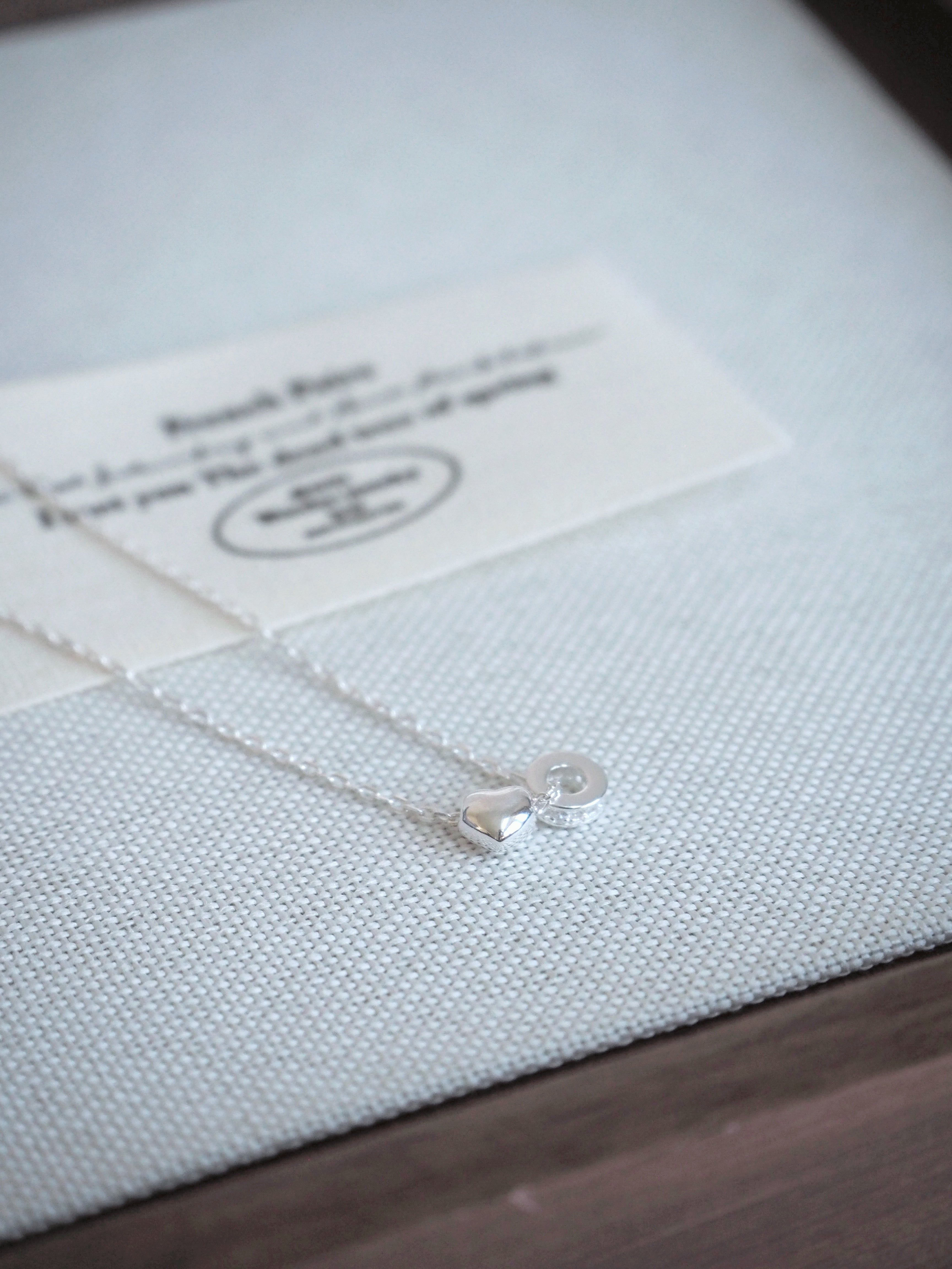 [925silver] mini heart & ring pendant necklace