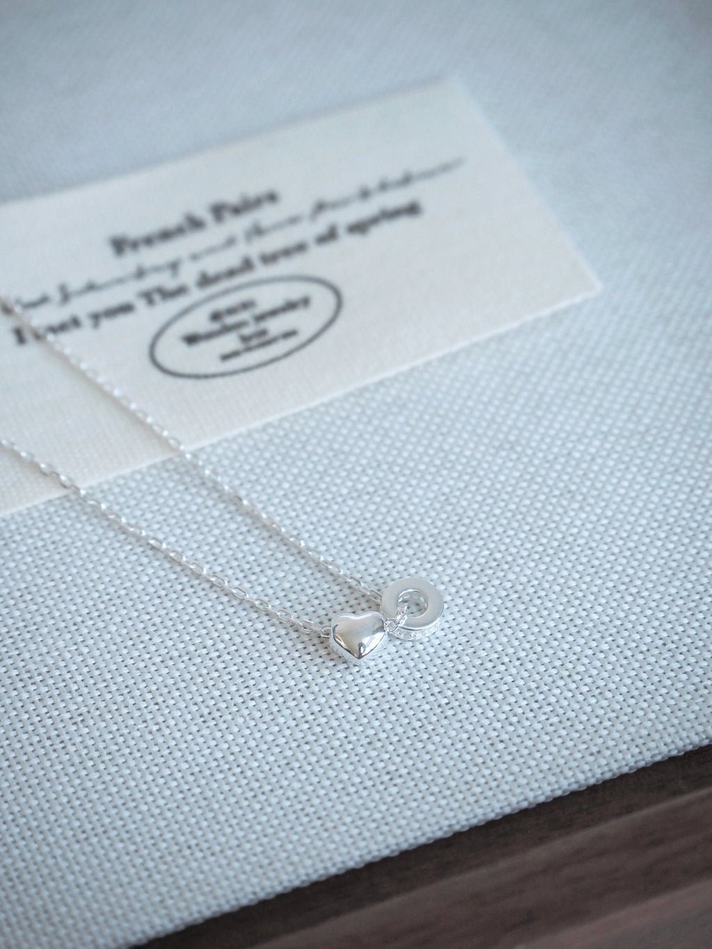 [925silver] mini heart & ring pendant necklace