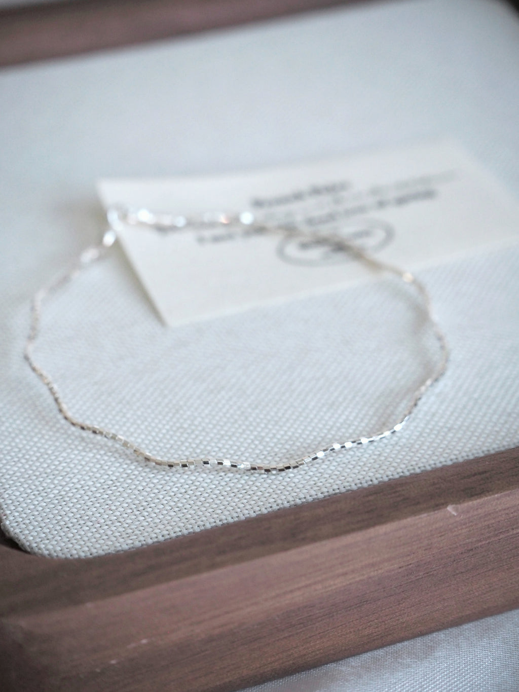 [925silver] simple wave bracelet