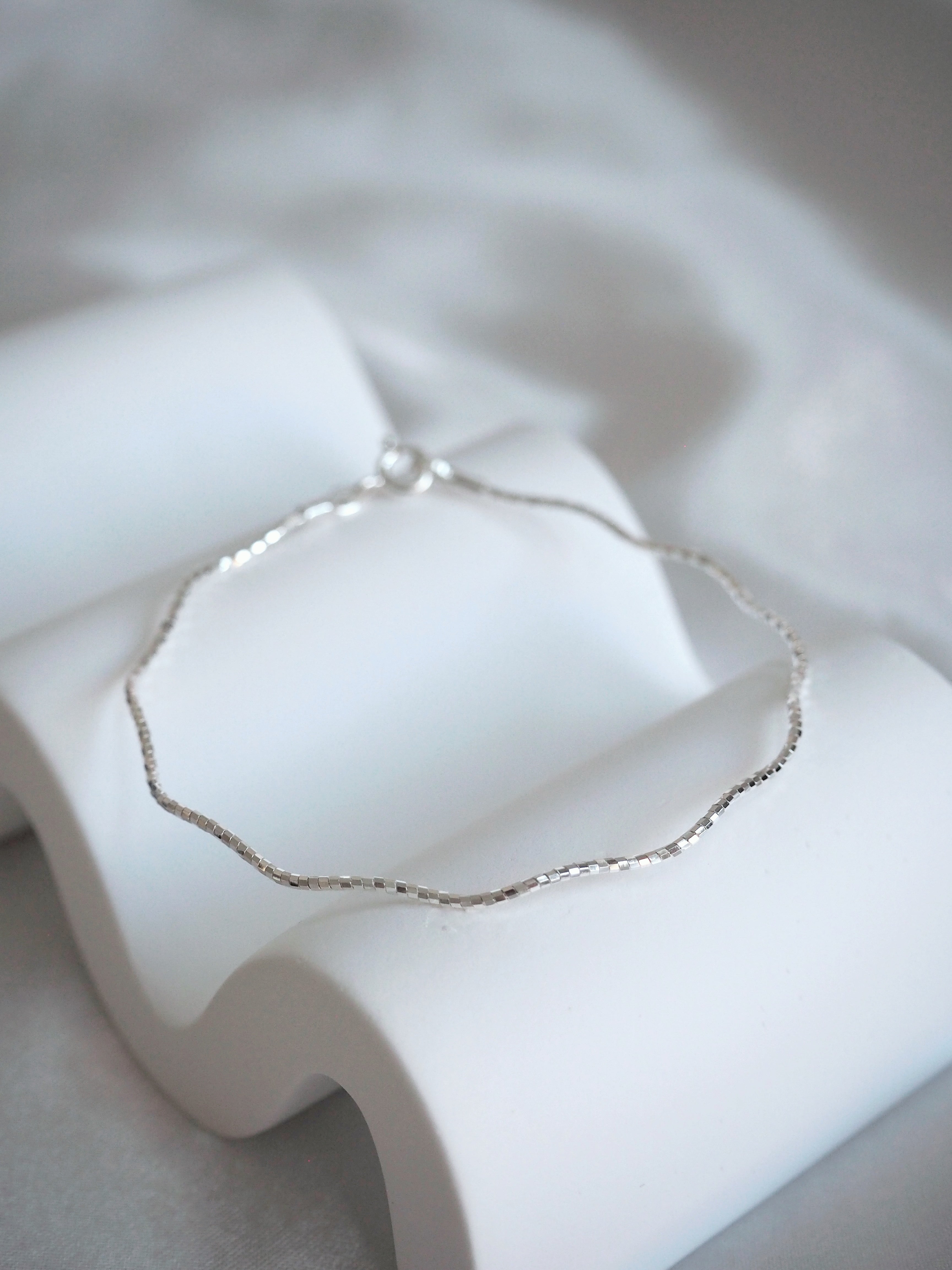 [925silver] simple wave bracelet