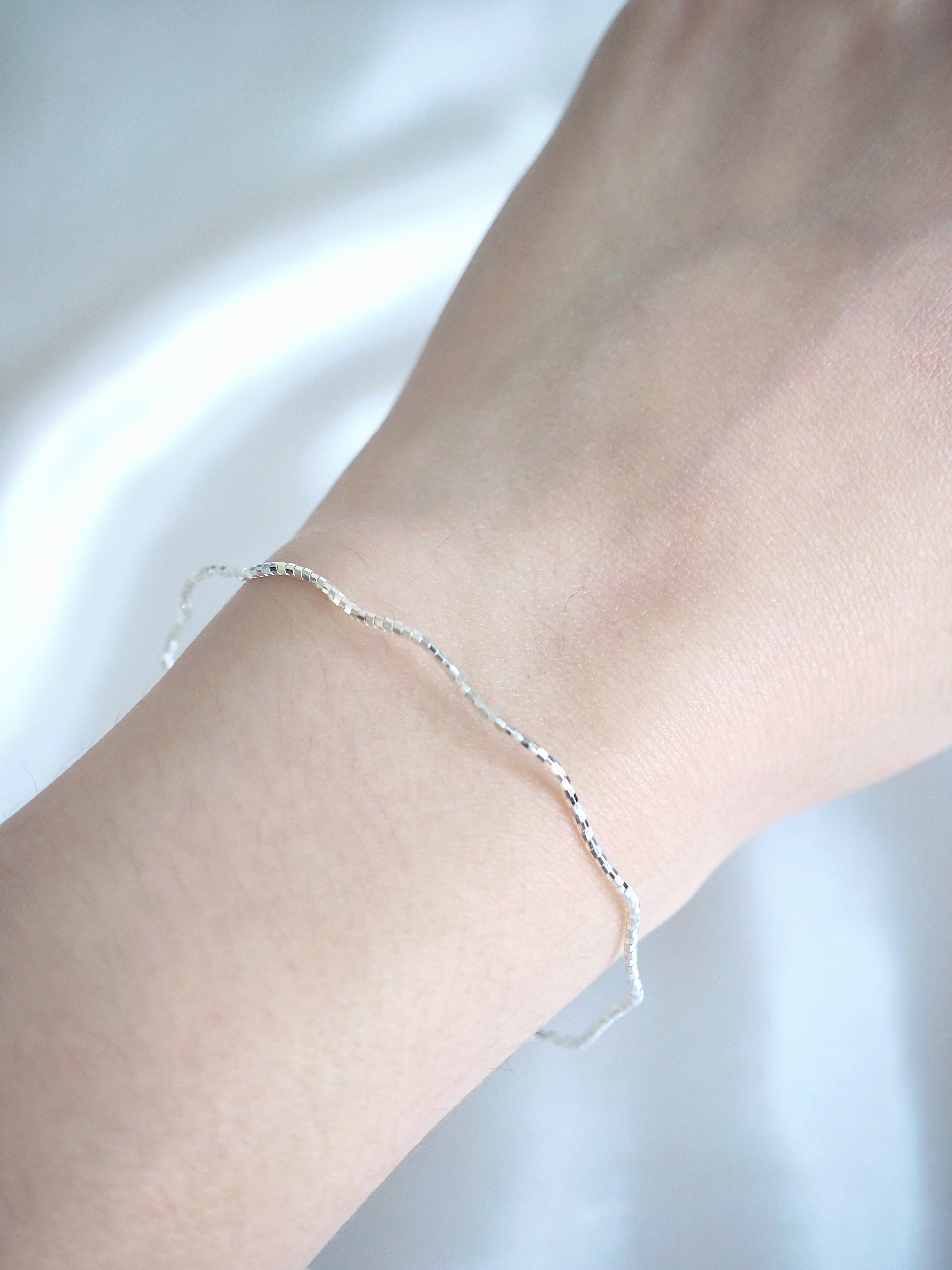 [925silver] simple wave bracelet