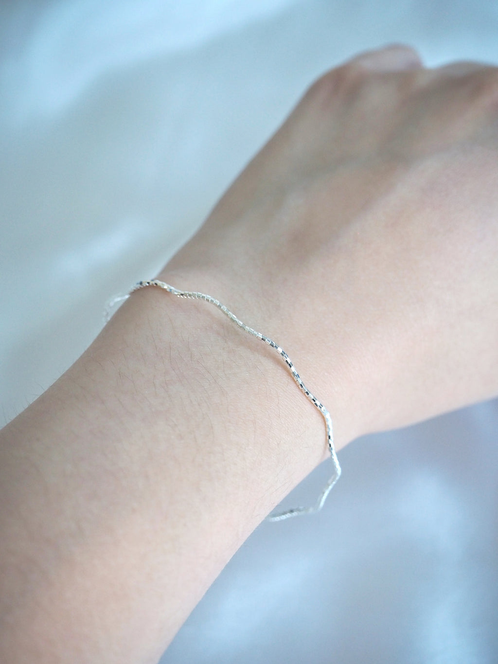 [925silver] simple wave bracelet