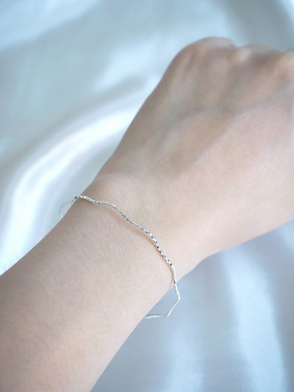 [925silver] simple wave bracelet