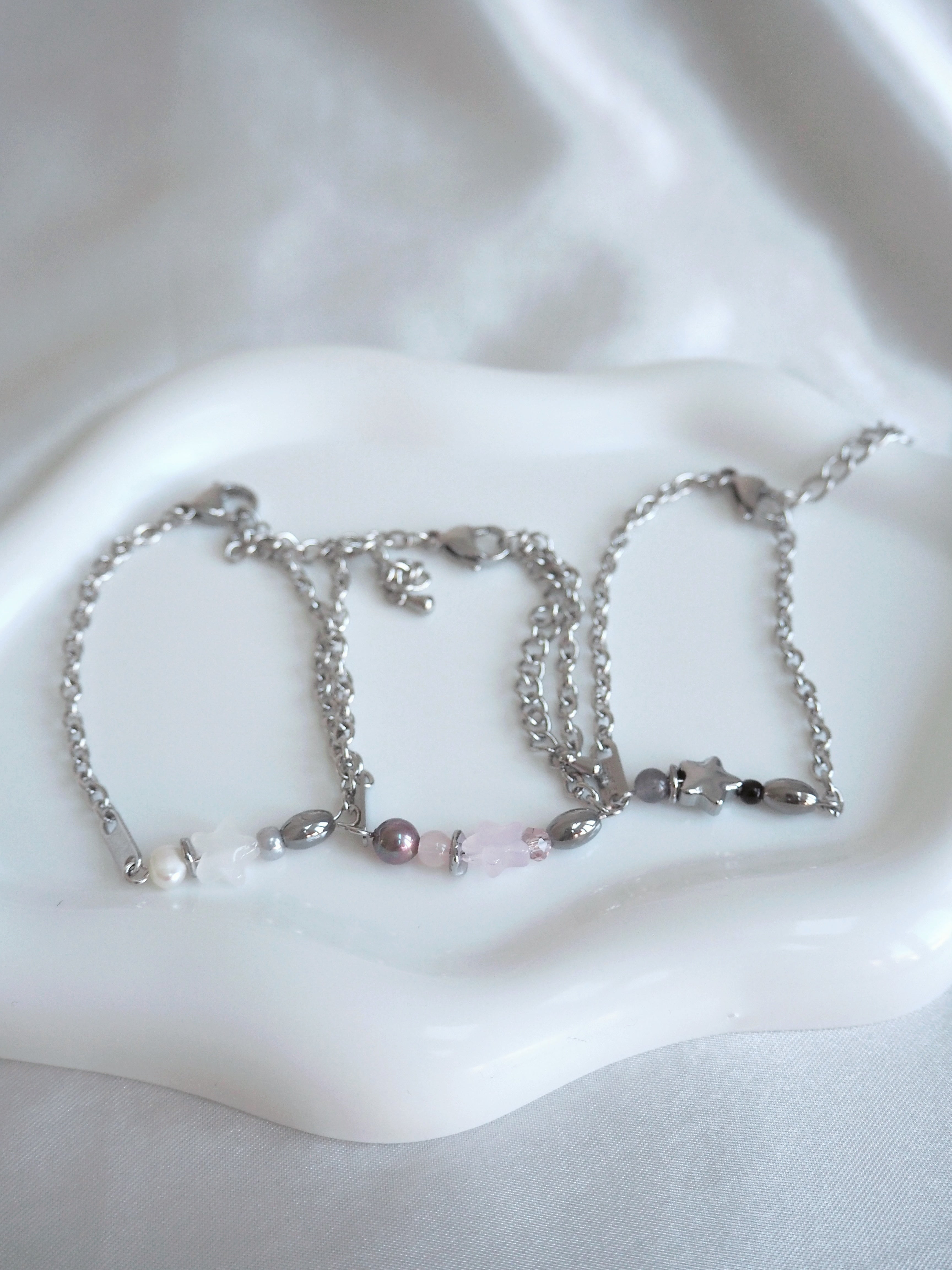 [surgical steel] star beads bracelet