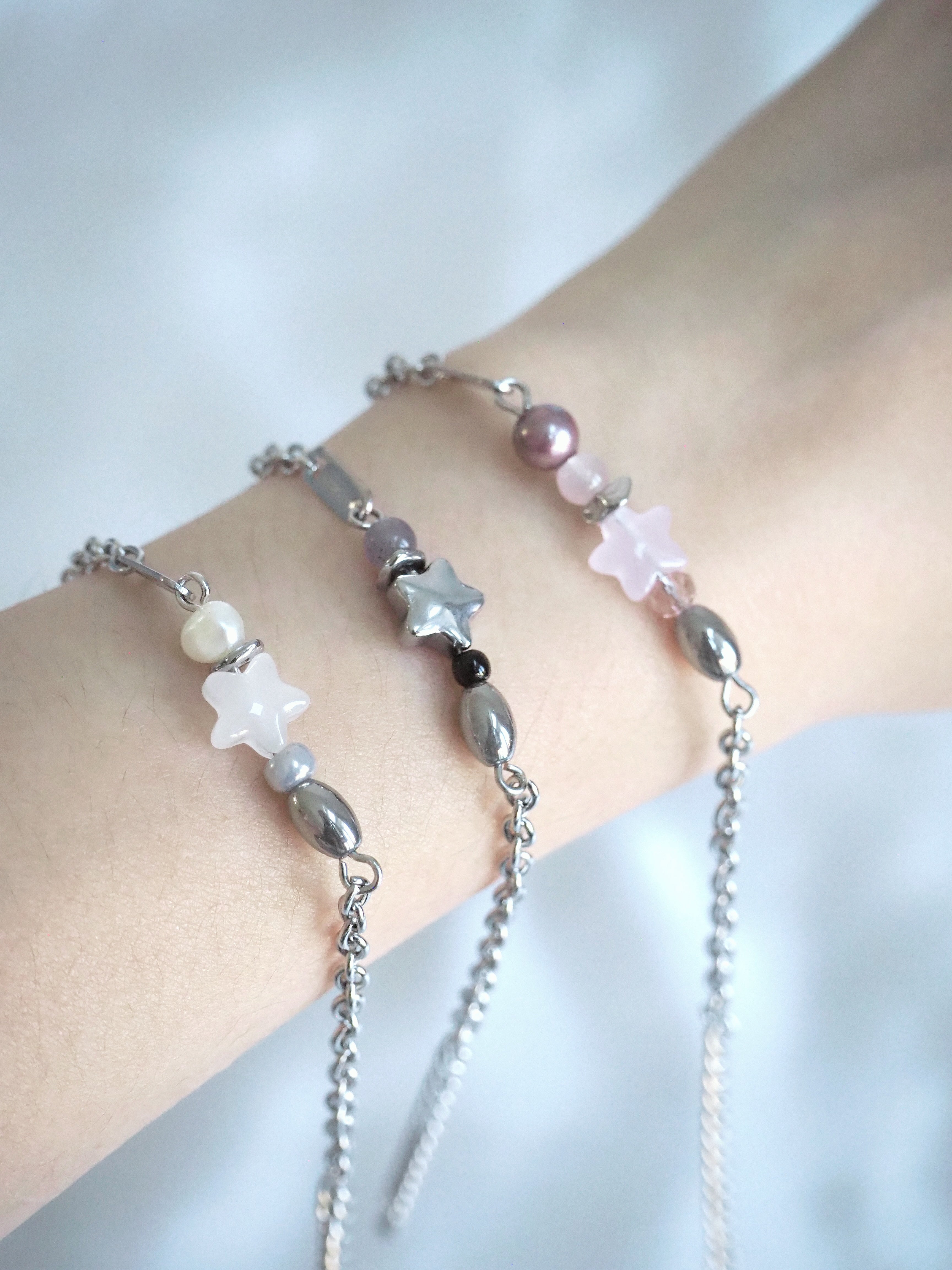 [surgical steel] star beads bracelet