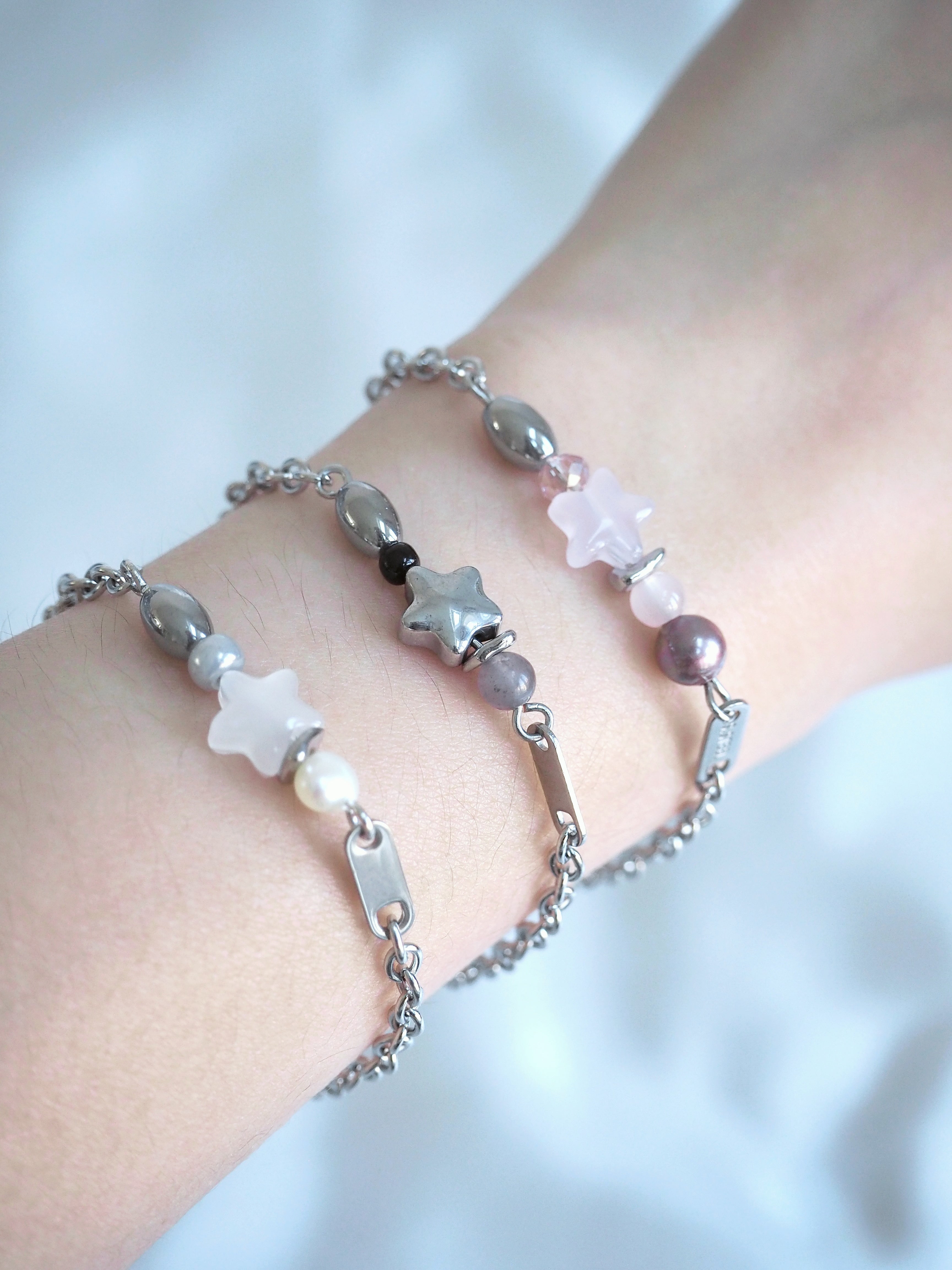 [surgical steel] star beads bracelet