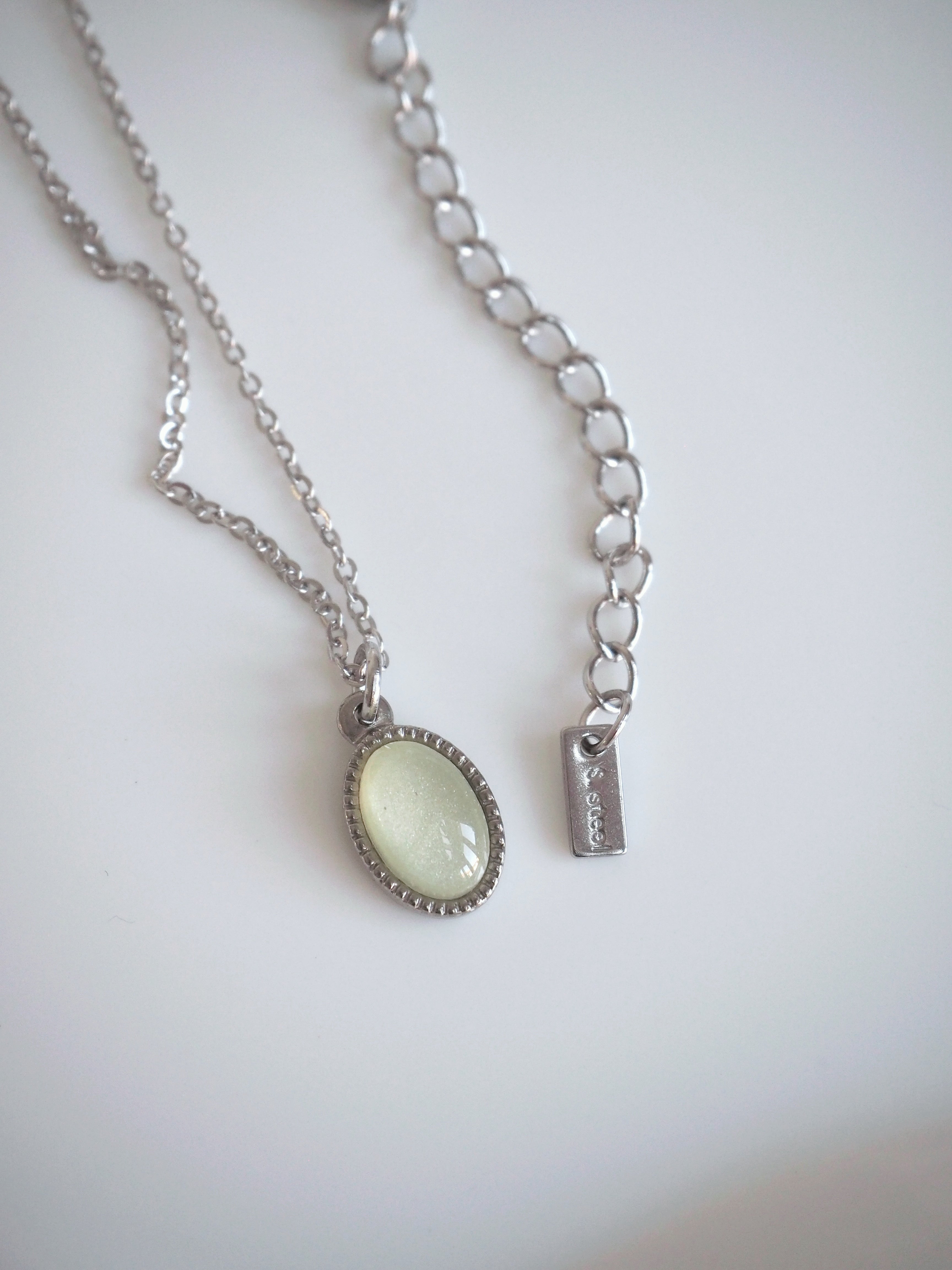 [surgical steel] basic gemstone necklace