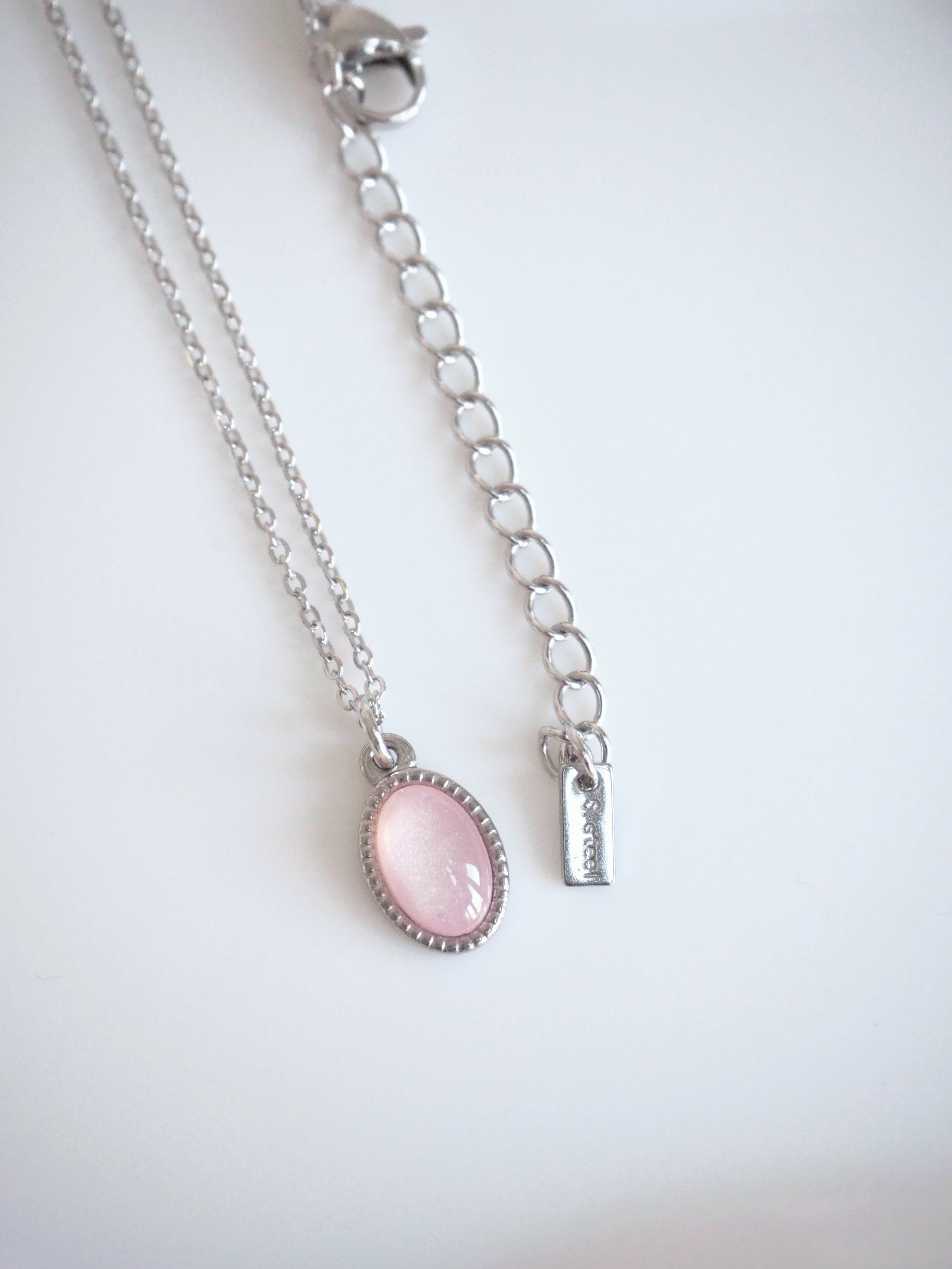 [surgical steel] basic gemstone necklace