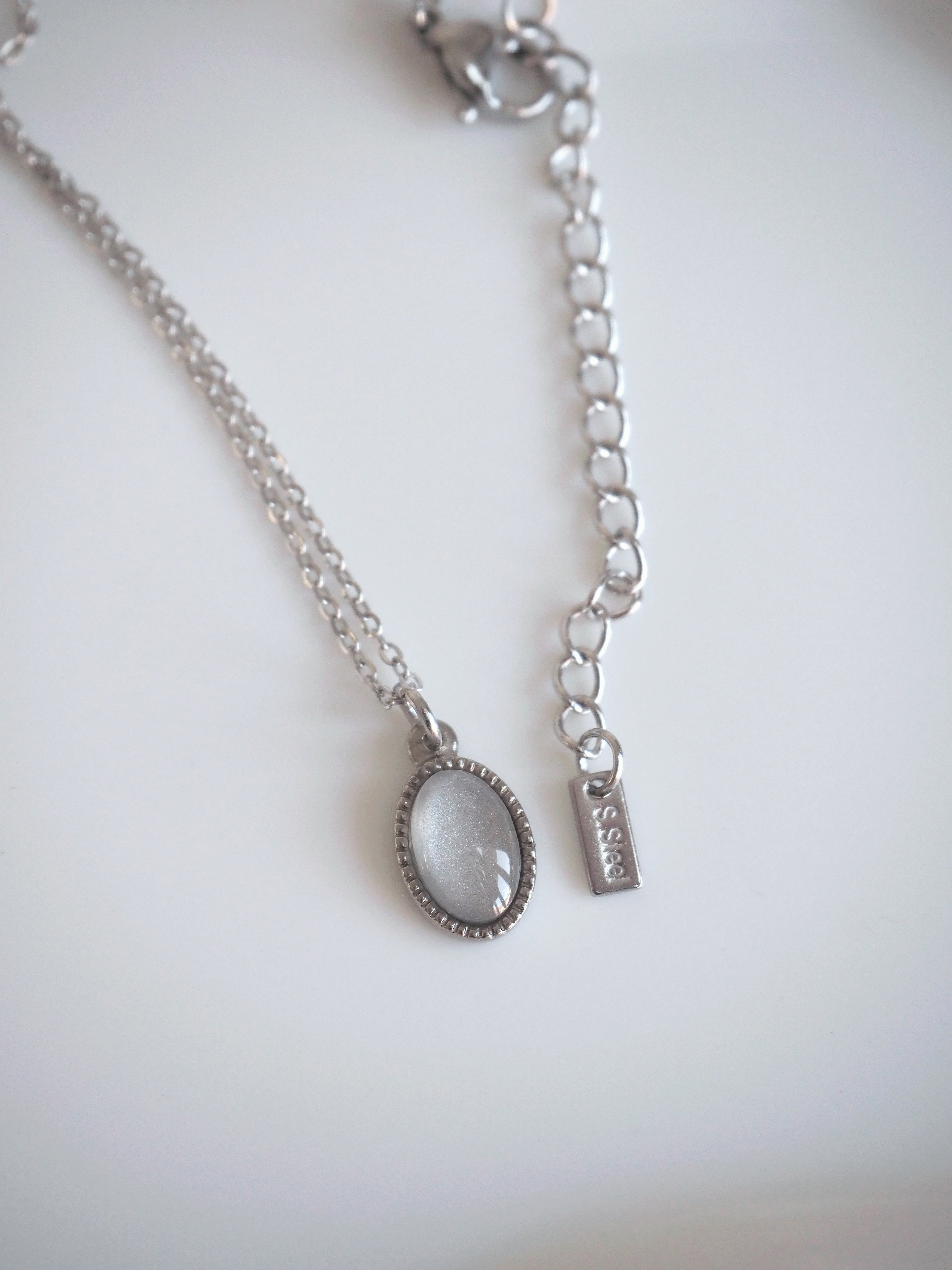 [surgical steel] basic gemstone necklace