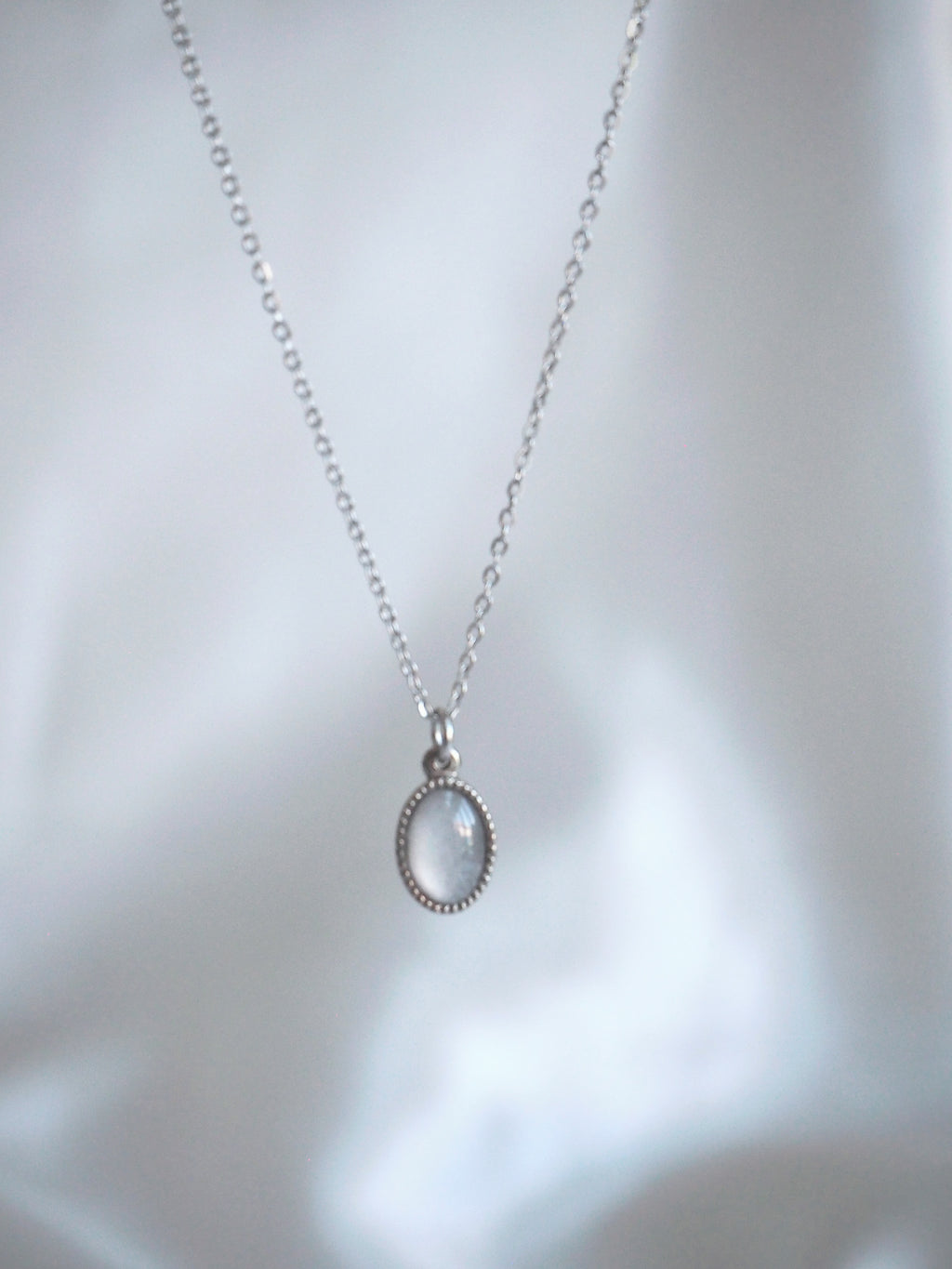 [surgical steel] basic gemstone necklace