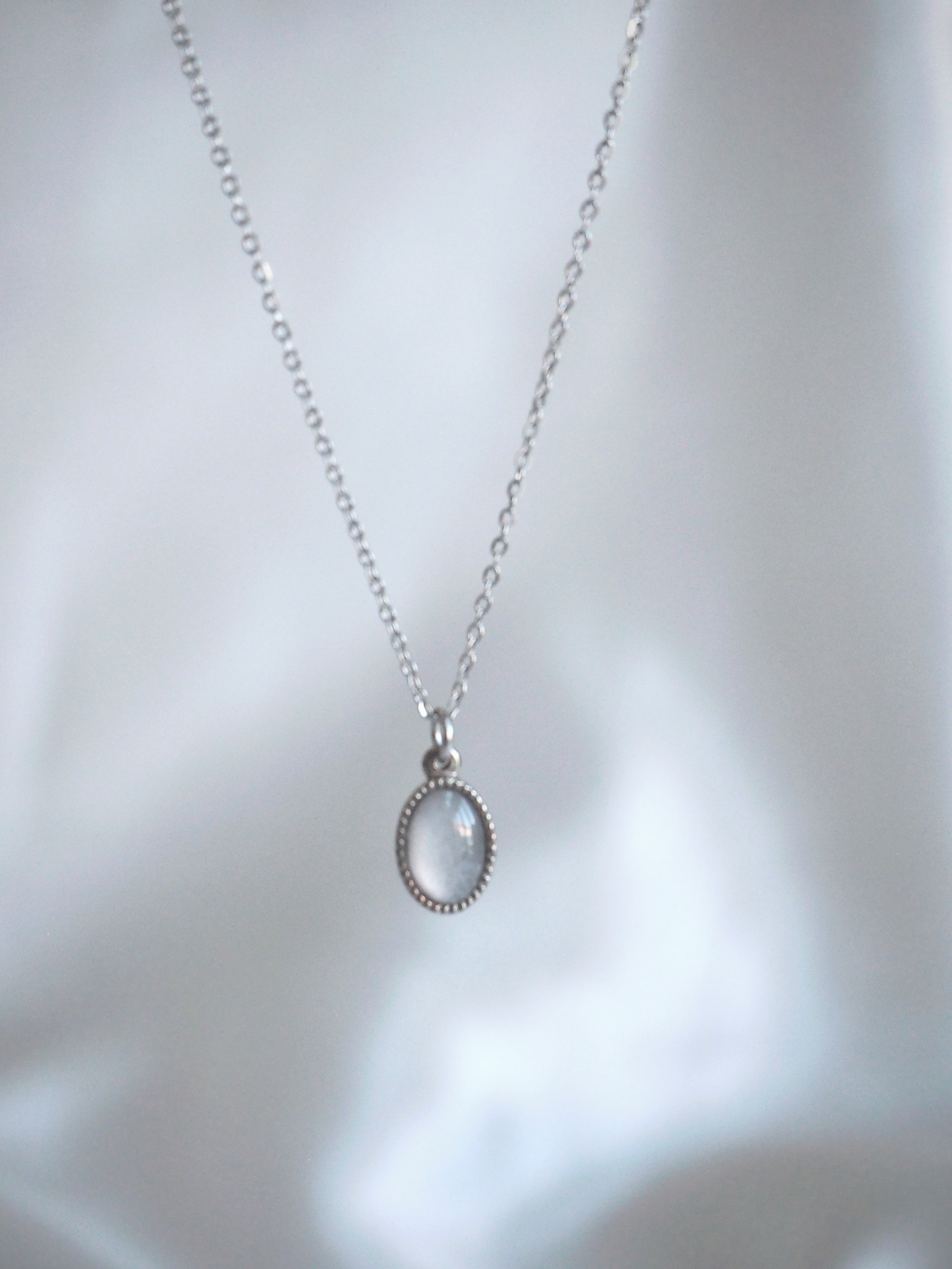 [surgical steel] basic gemstone necklace
