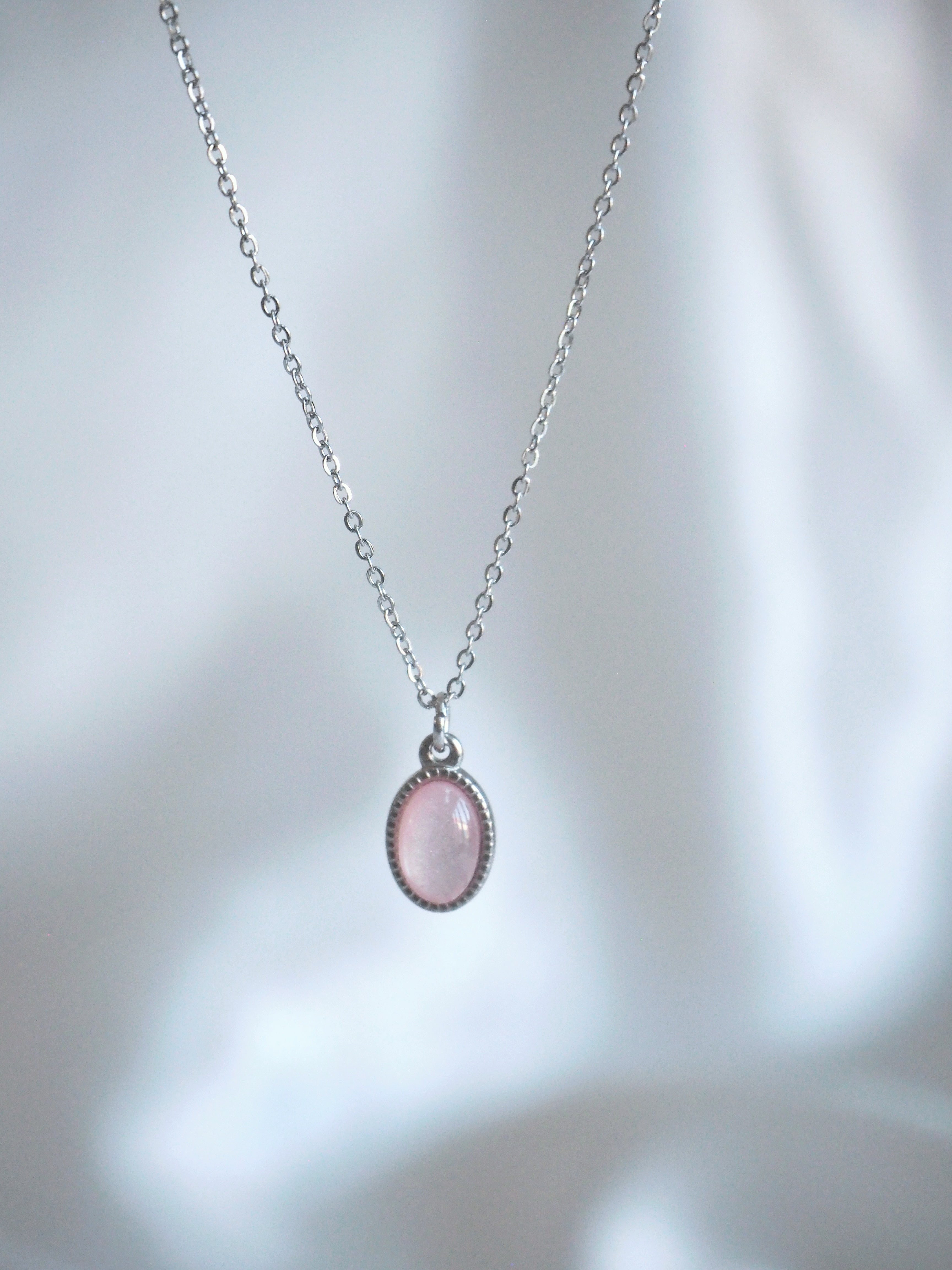 [surgical steel] basic gemstone necklace