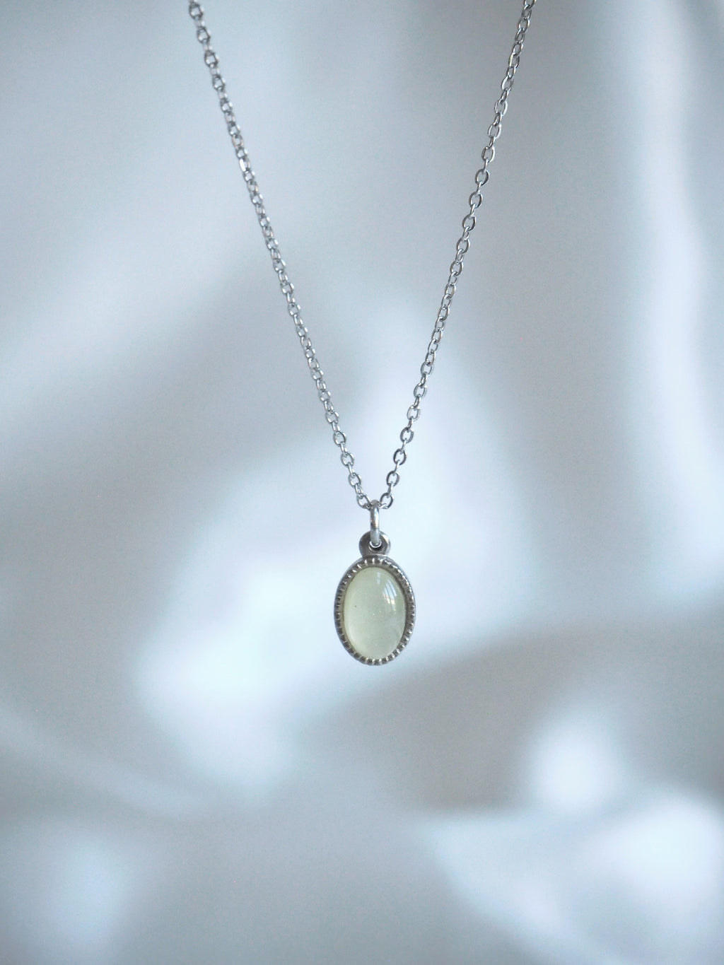 [surgical steel] basic gemstone necklace