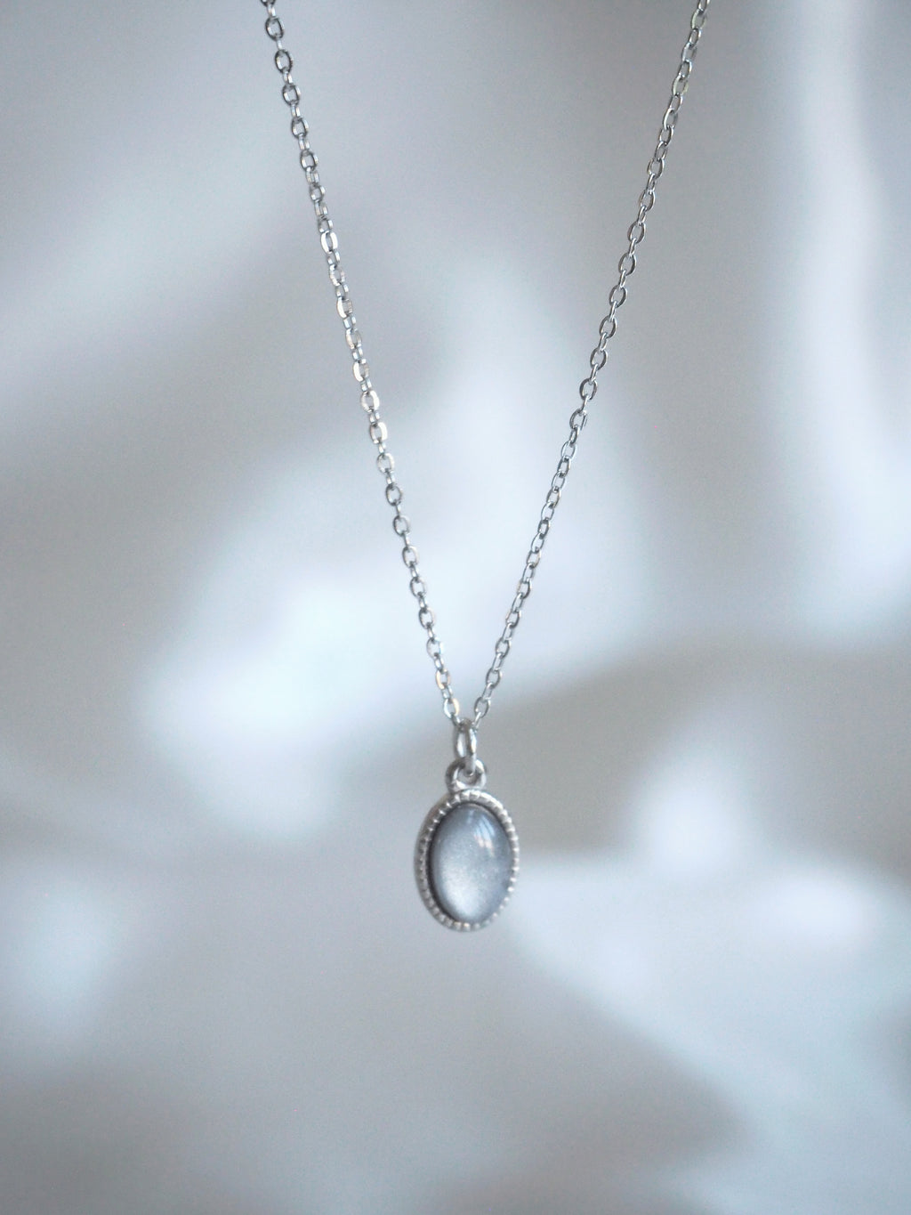 [surgical steel] basic gemstone necklace