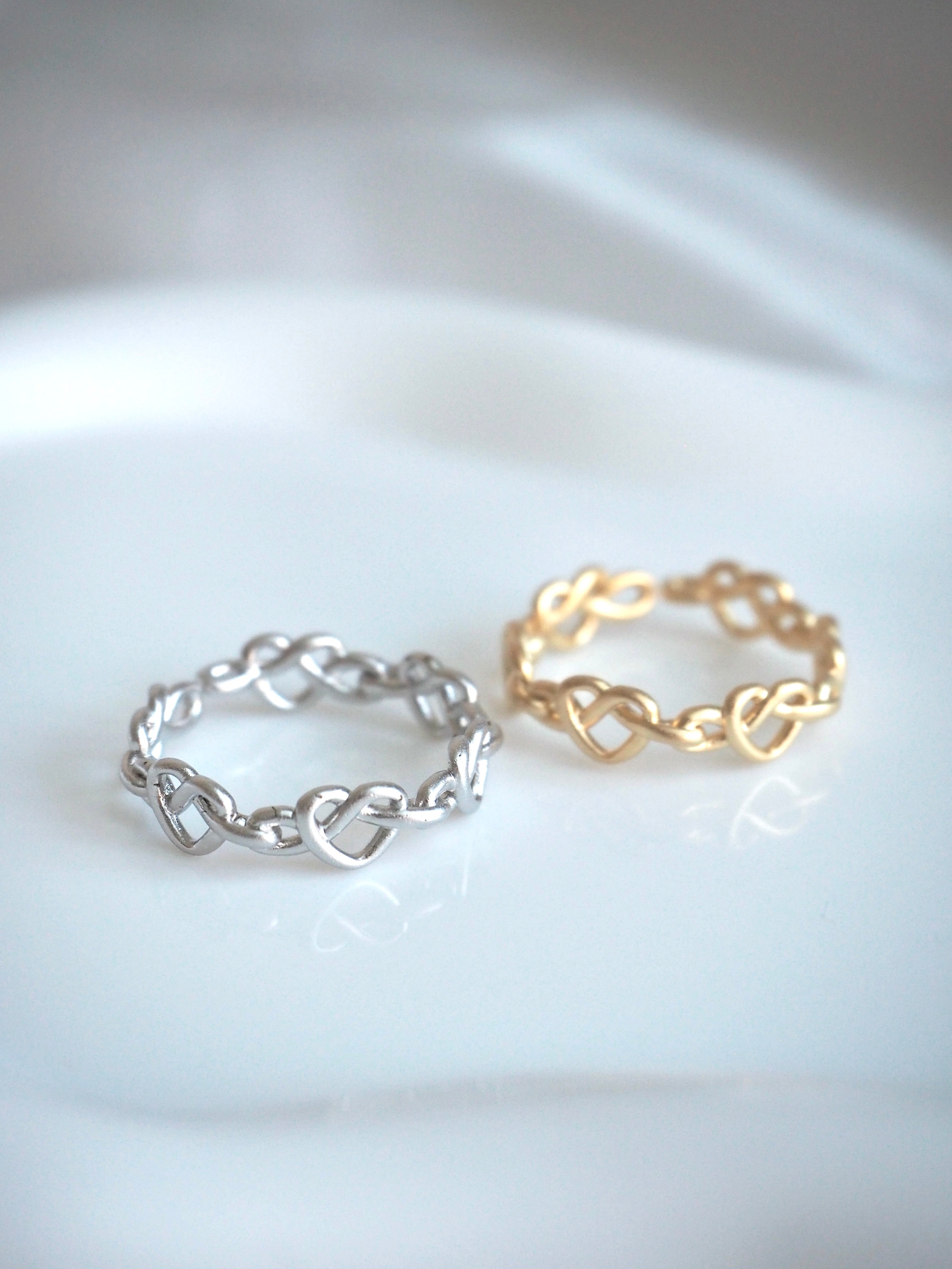 matte heart pretzel open ring