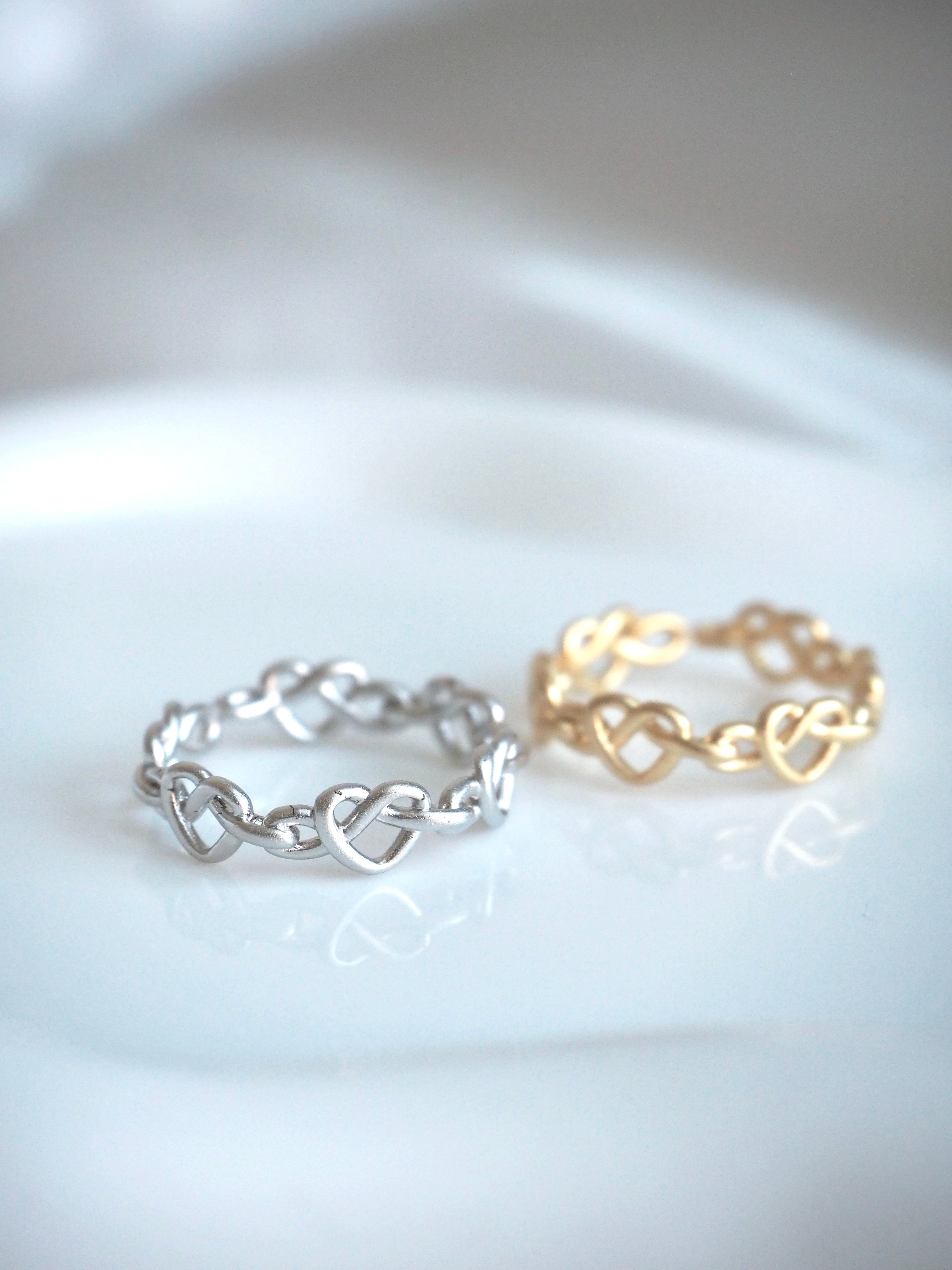 matte heart pretzel open ring