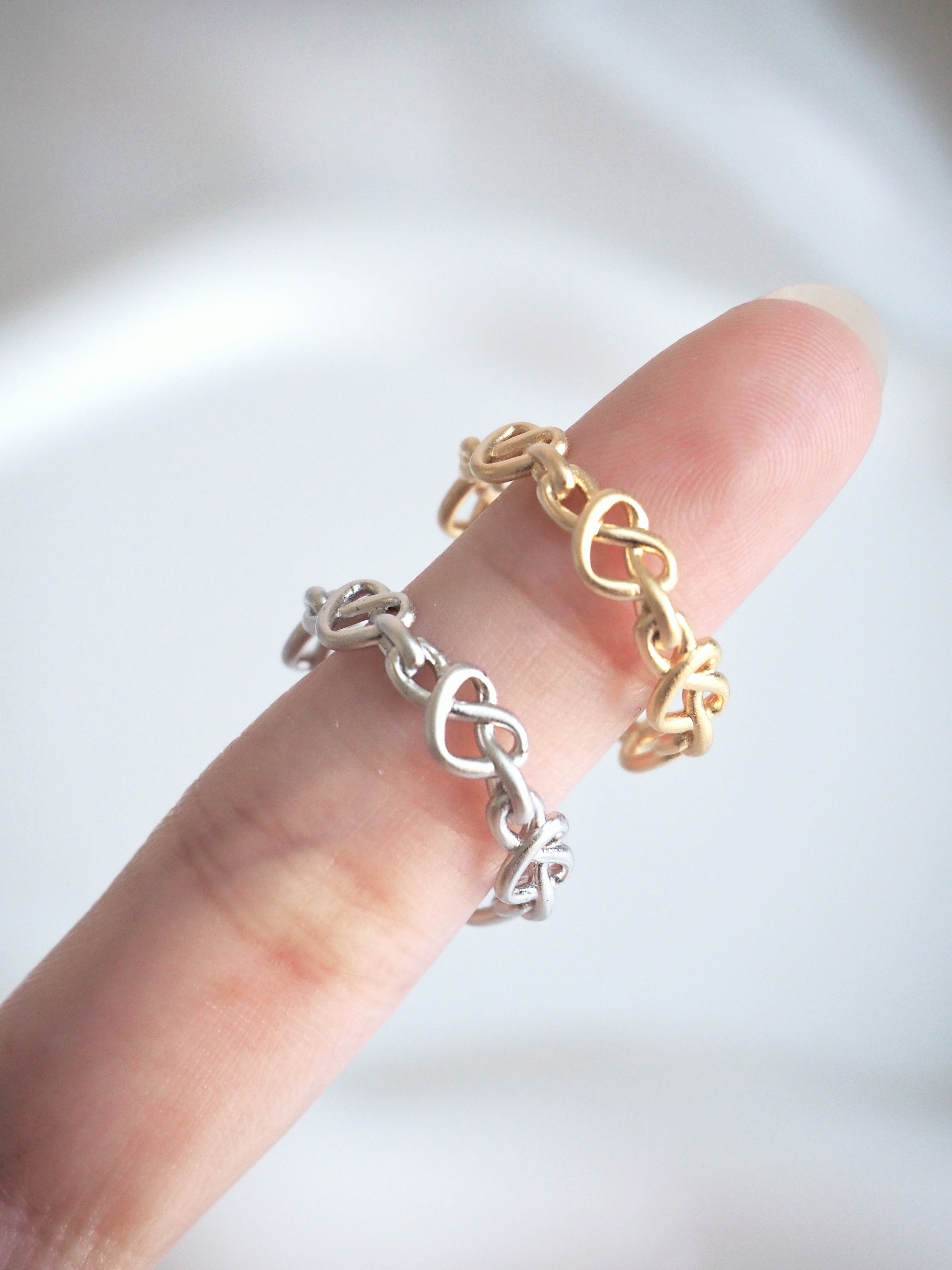 matte heart pretzel open ring