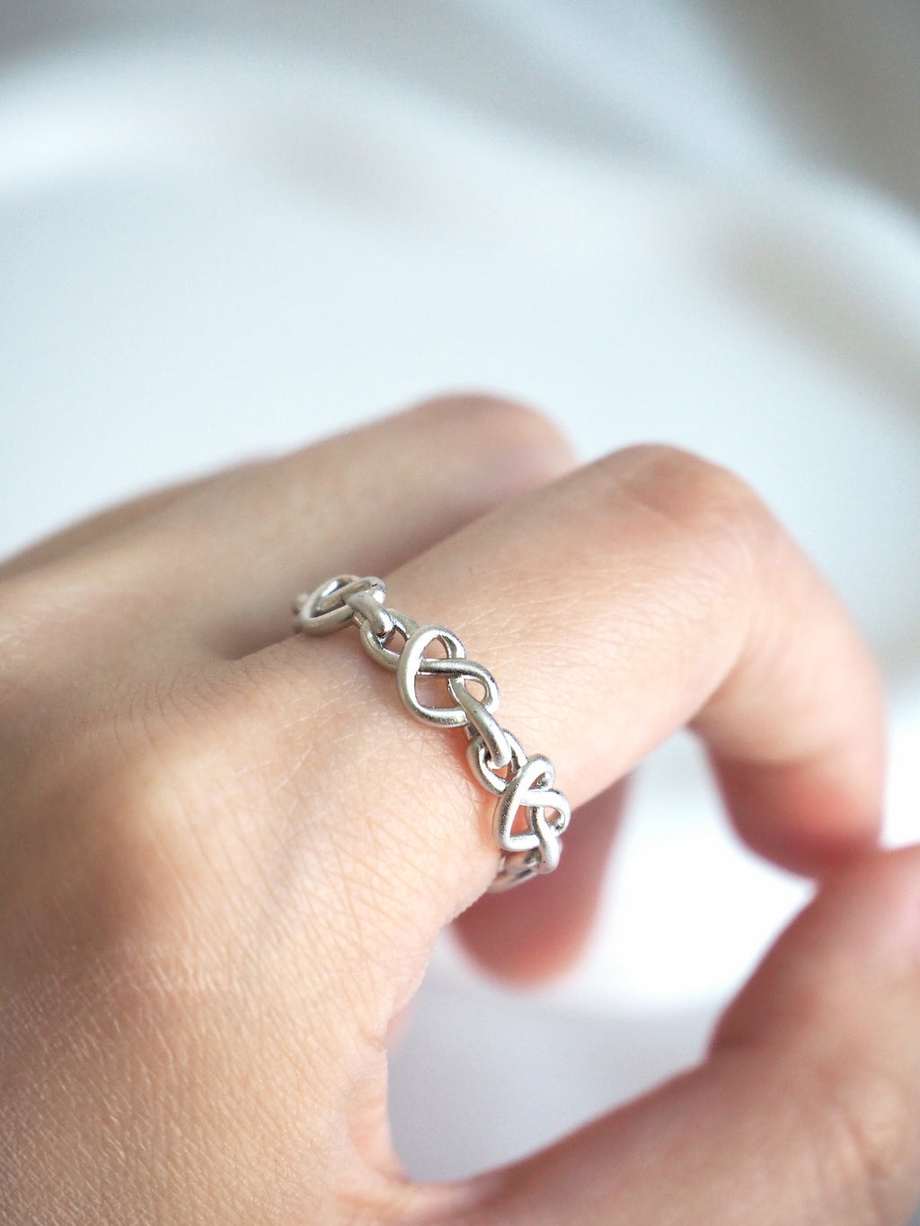 matte heart pretzel open ring