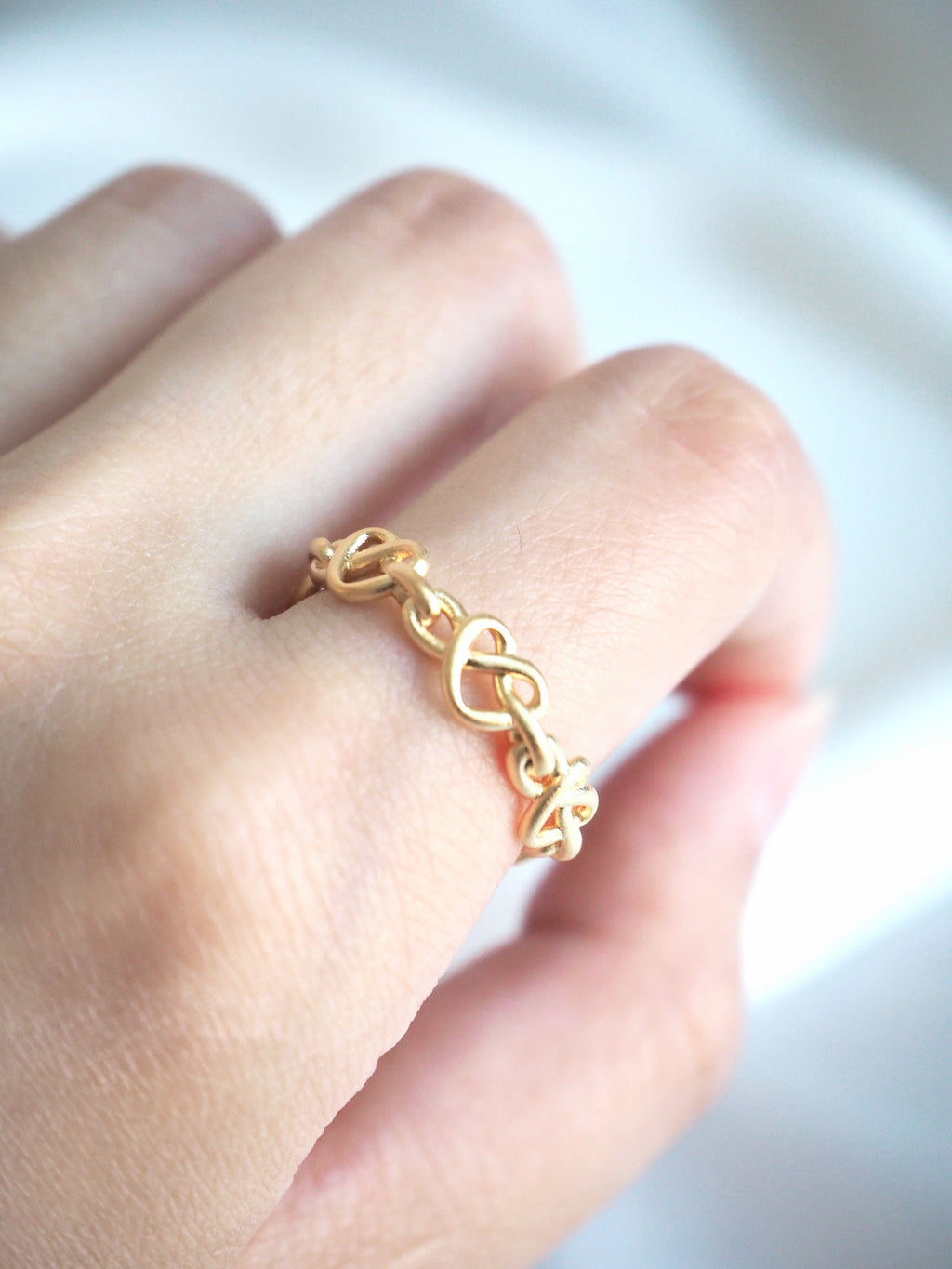 matte heart pretzel open ring