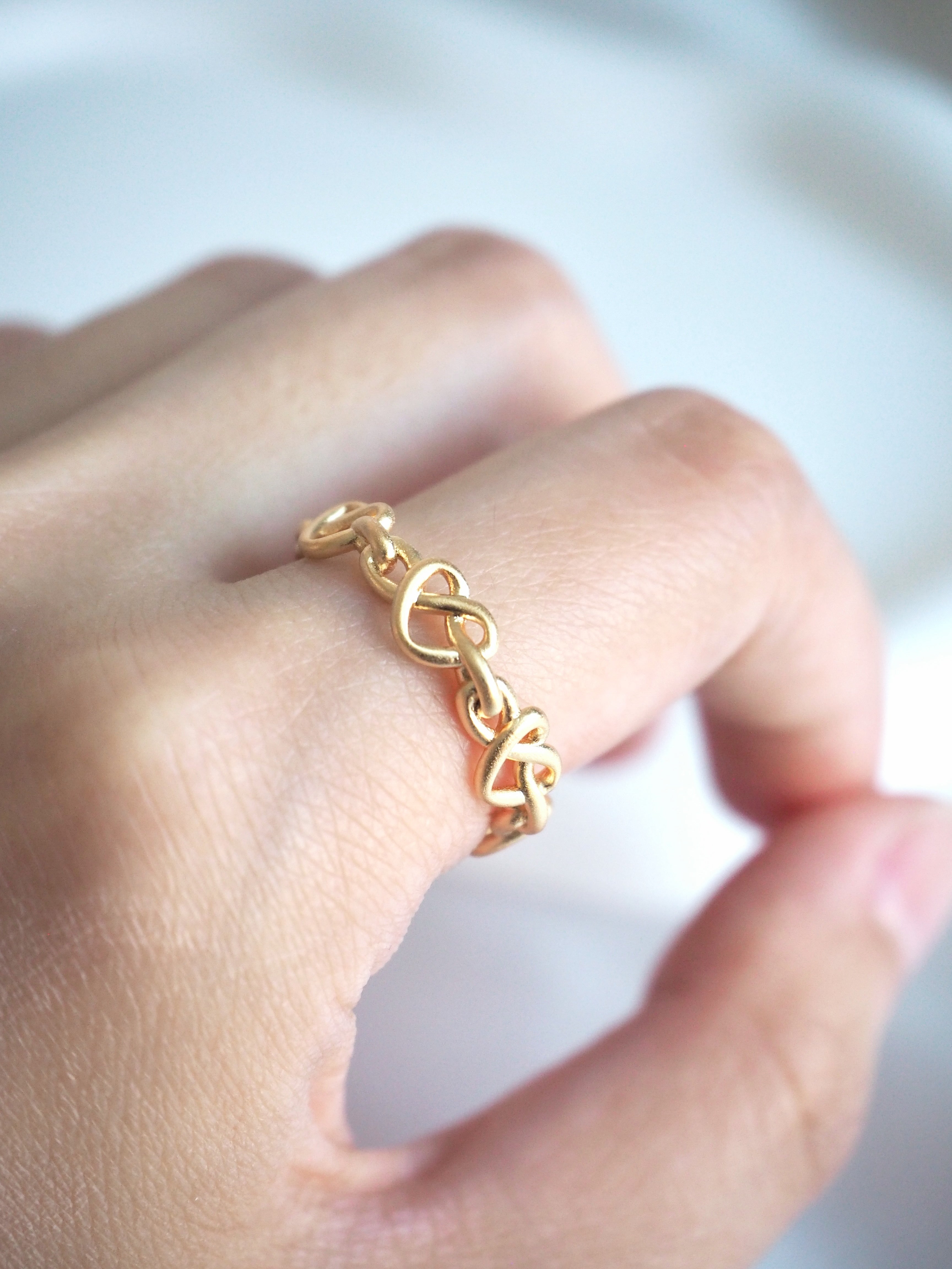 matte heart pretzel open ring