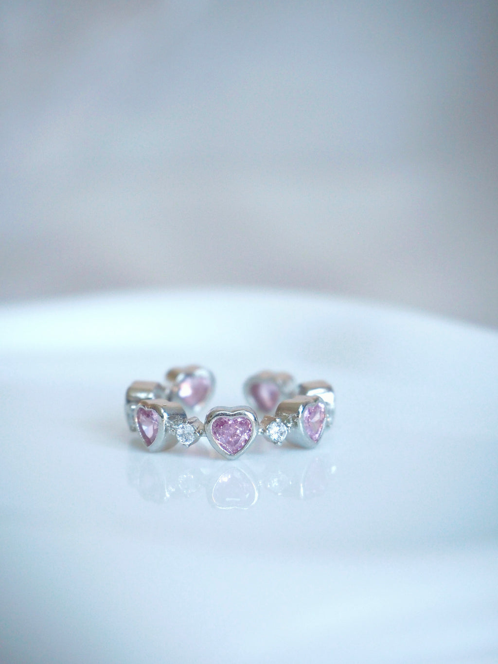 chunky pink heart ring