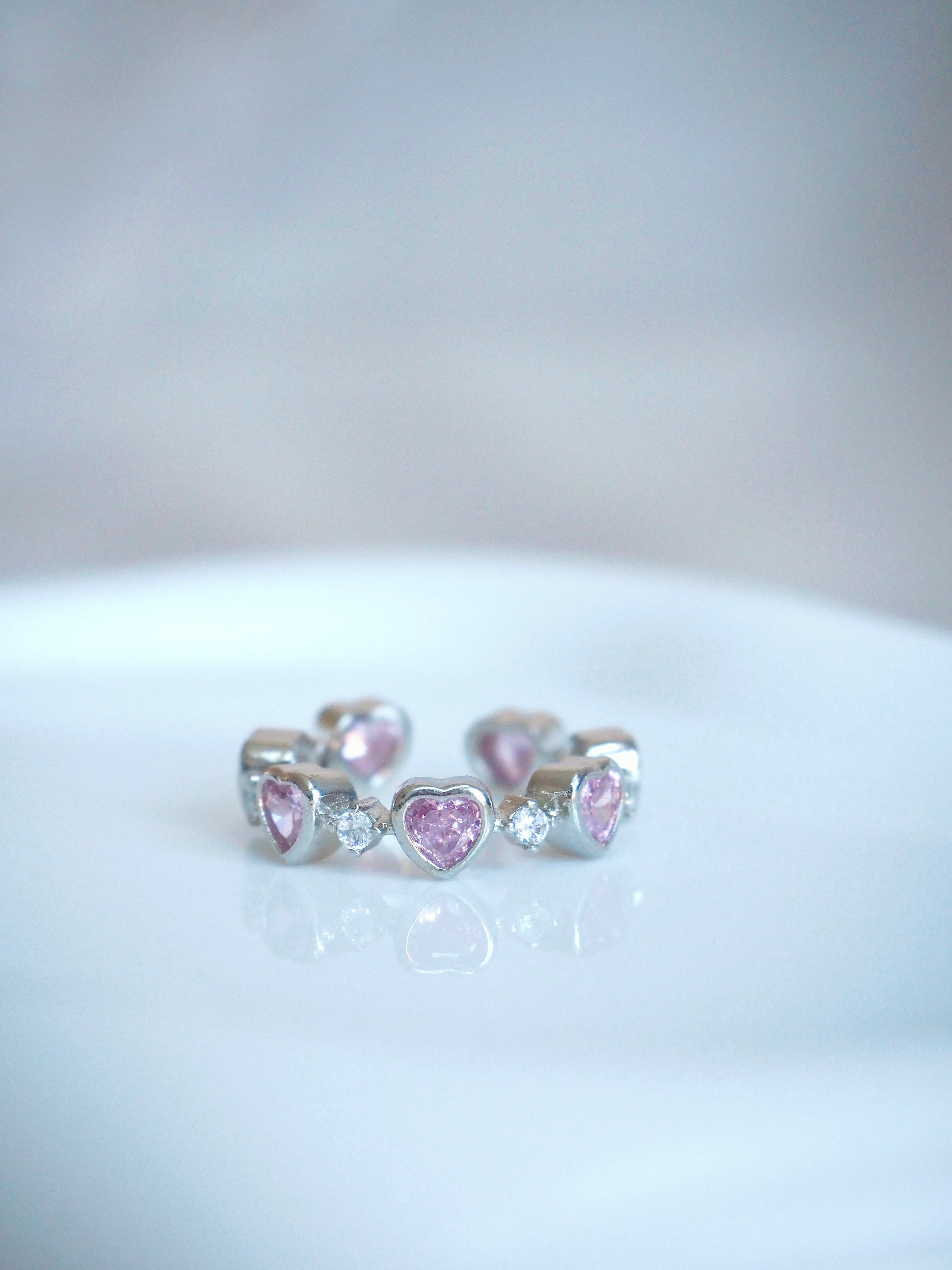 chunky pink heart ring