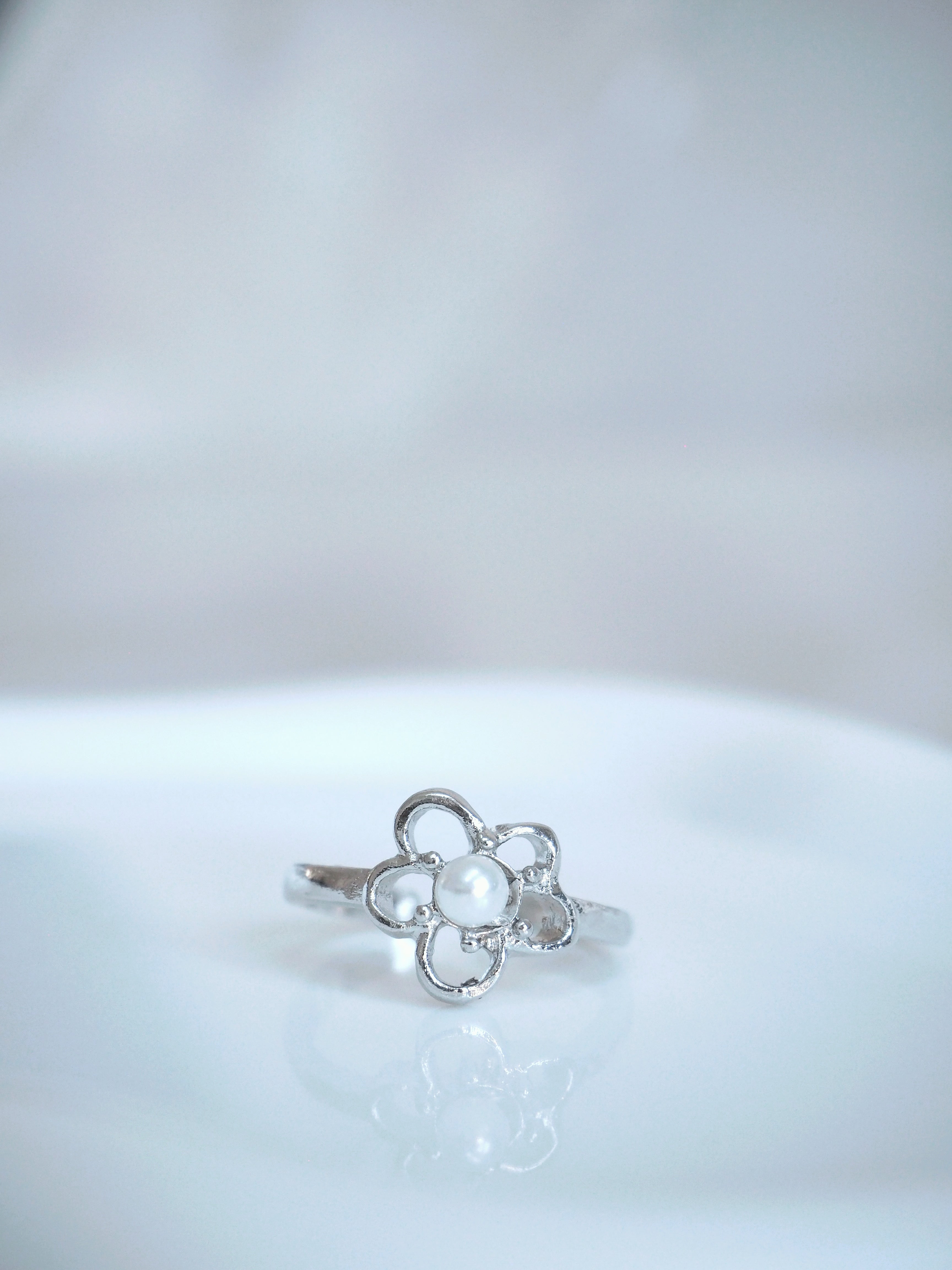 flower pearl ring