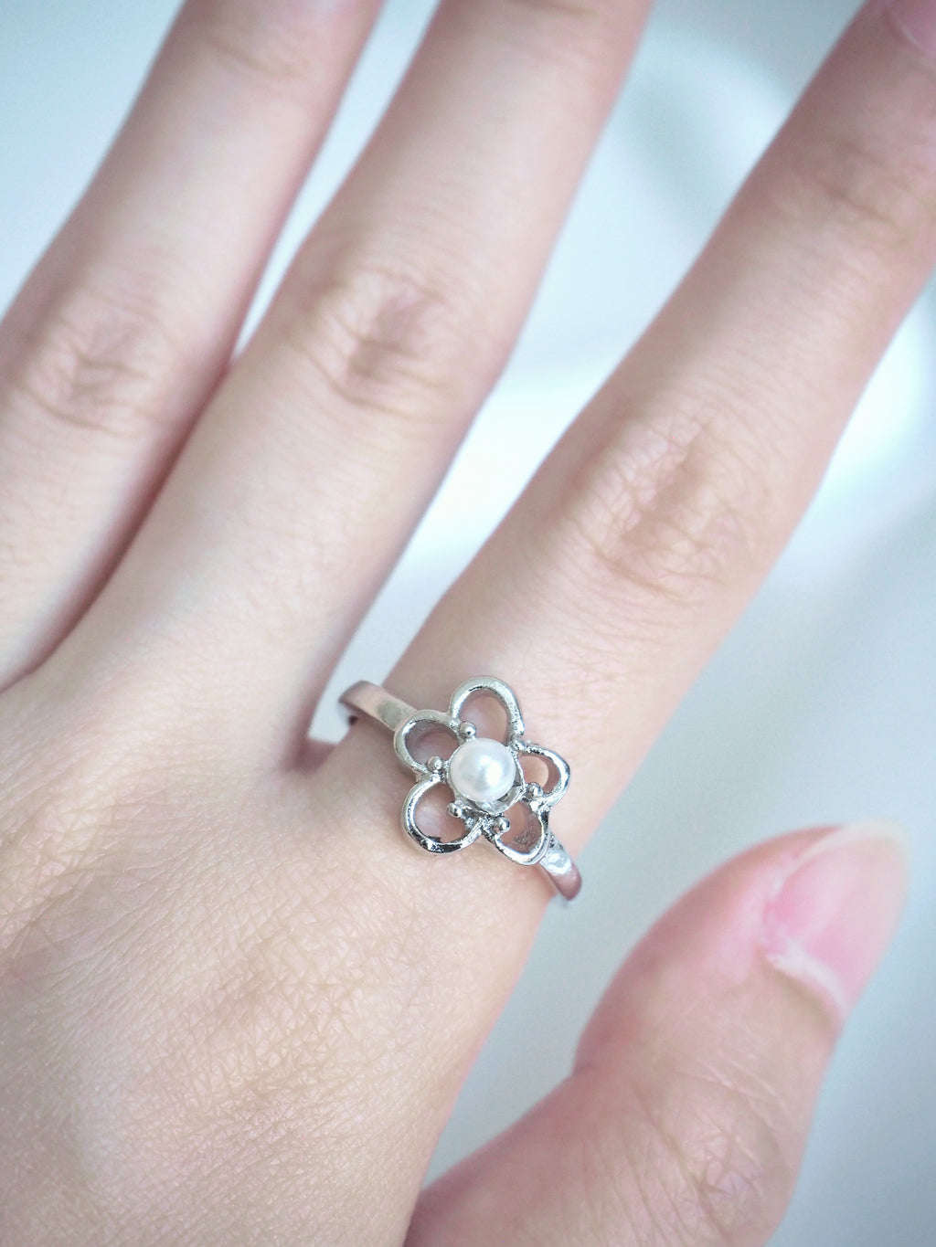 flower pearl ring
