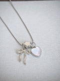 cute ribbon pendants snake chain necklace