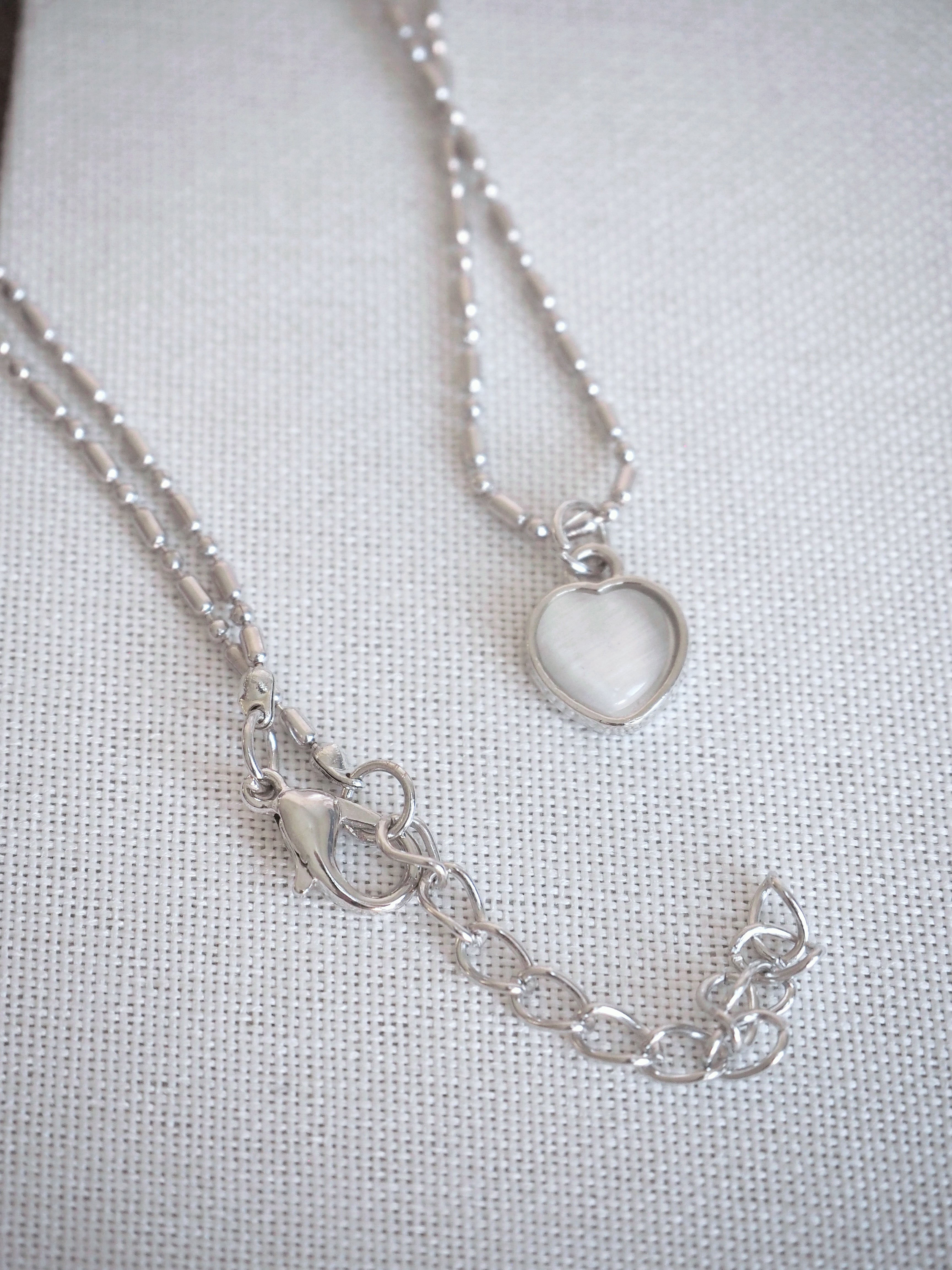 milky heart necklace
