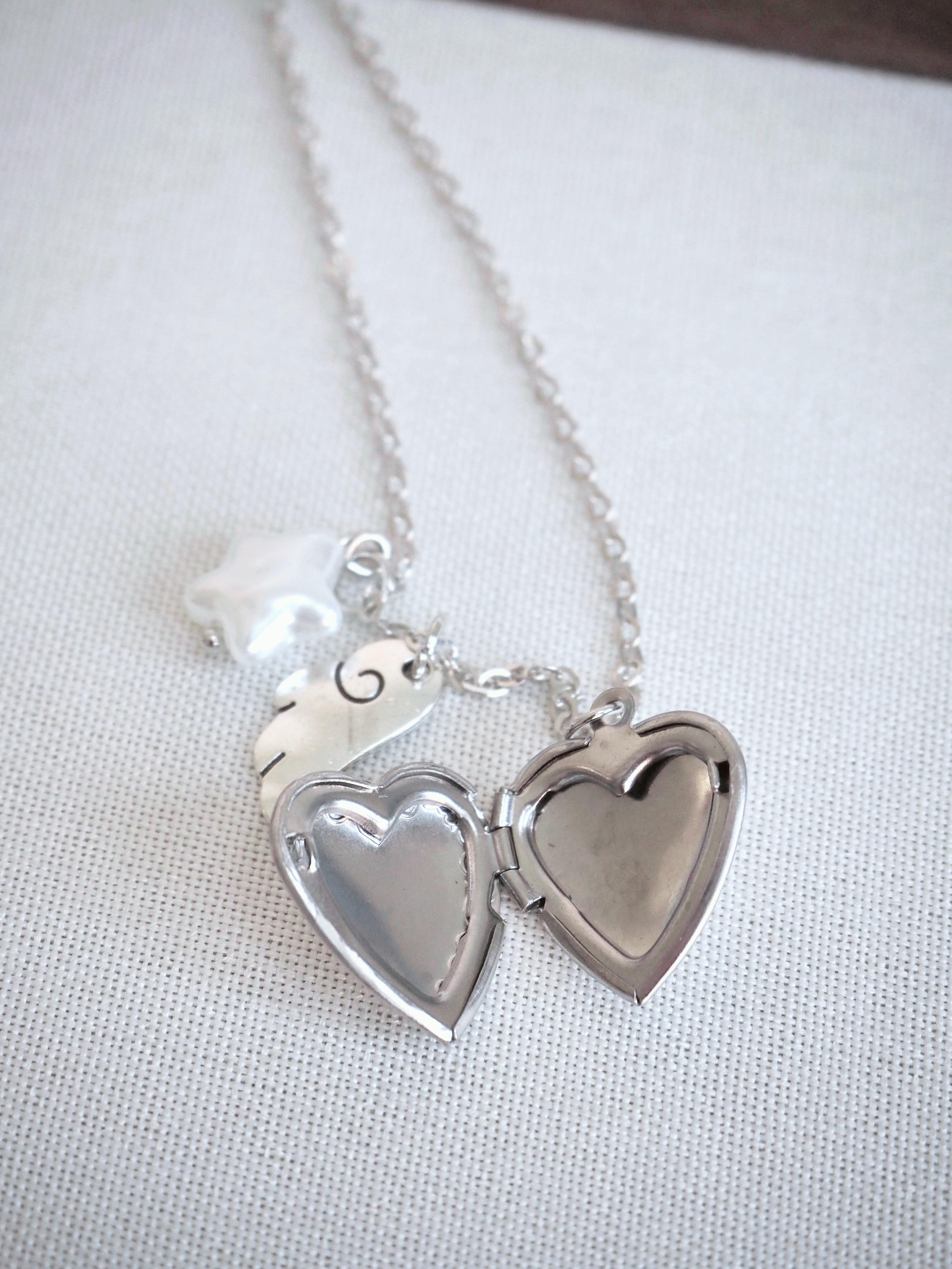 quilted heart star necklace