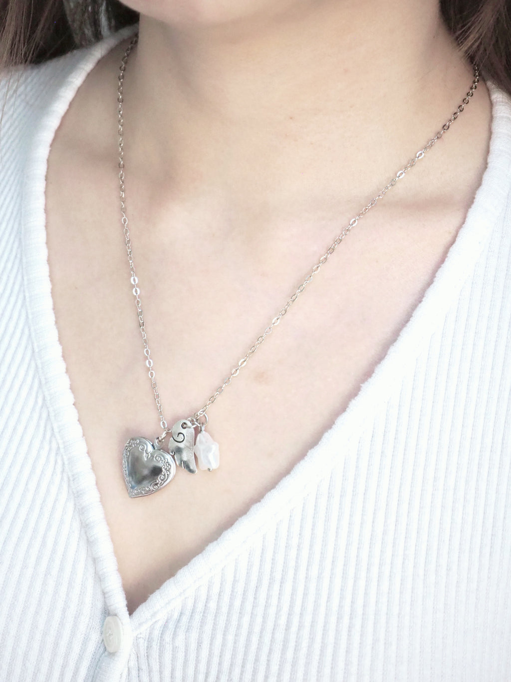 quilted heart star necklace