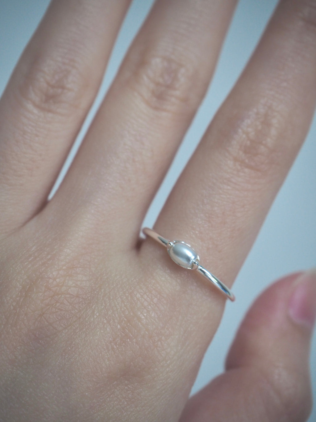 [925silver] simple pearl open ring