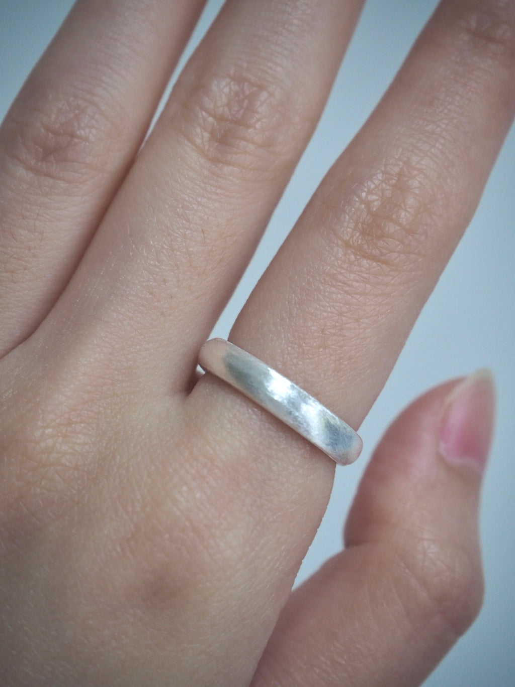 [925silver] matte simple open ring