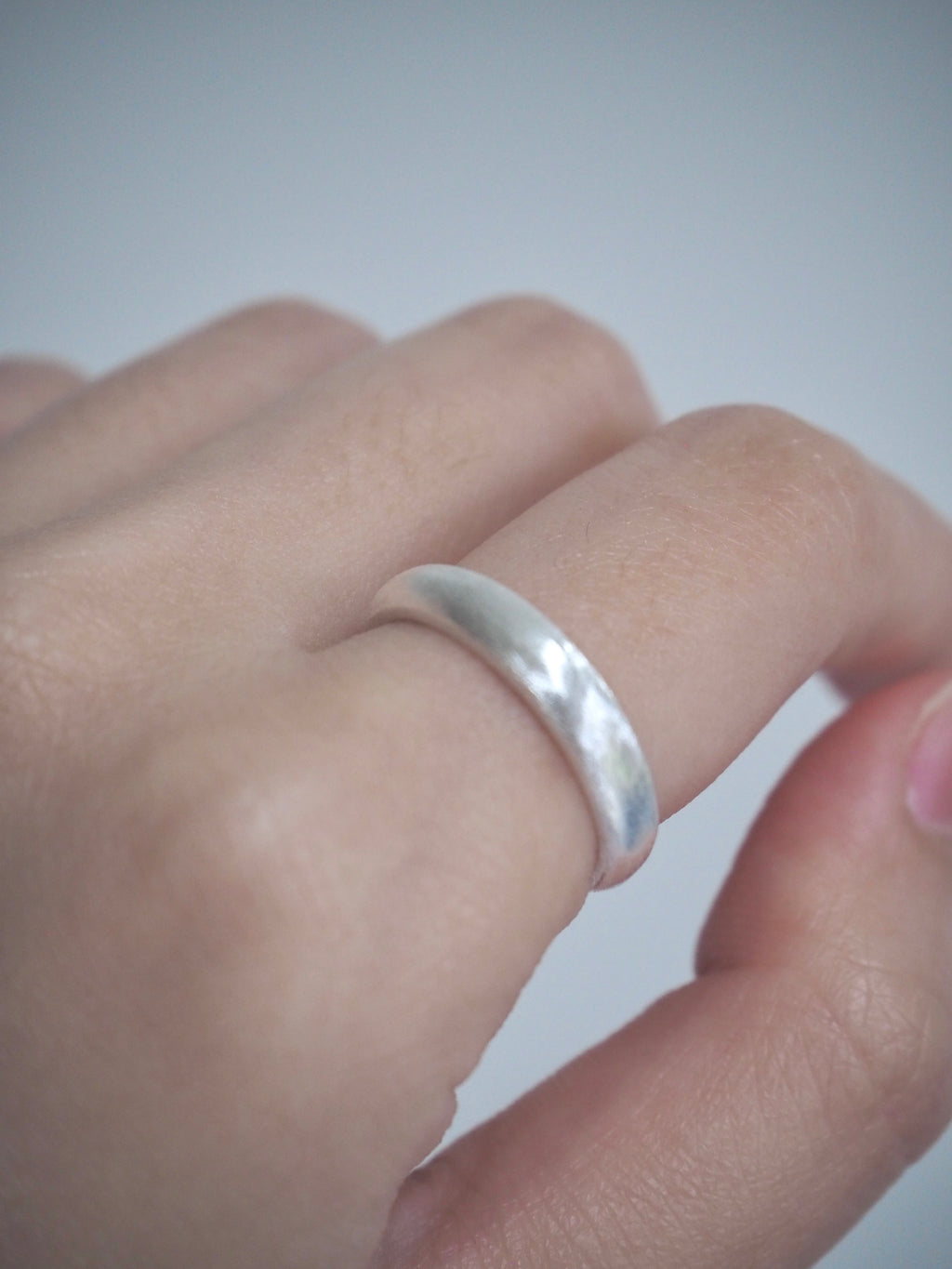 [925silver] matte simple open ring