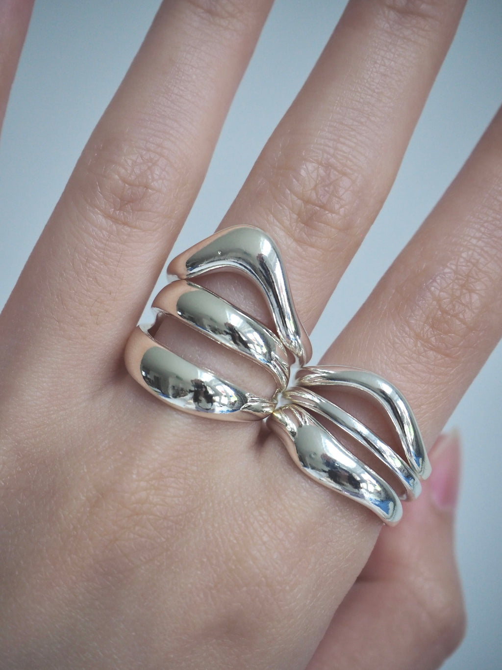5-in-1 wave layered ring set