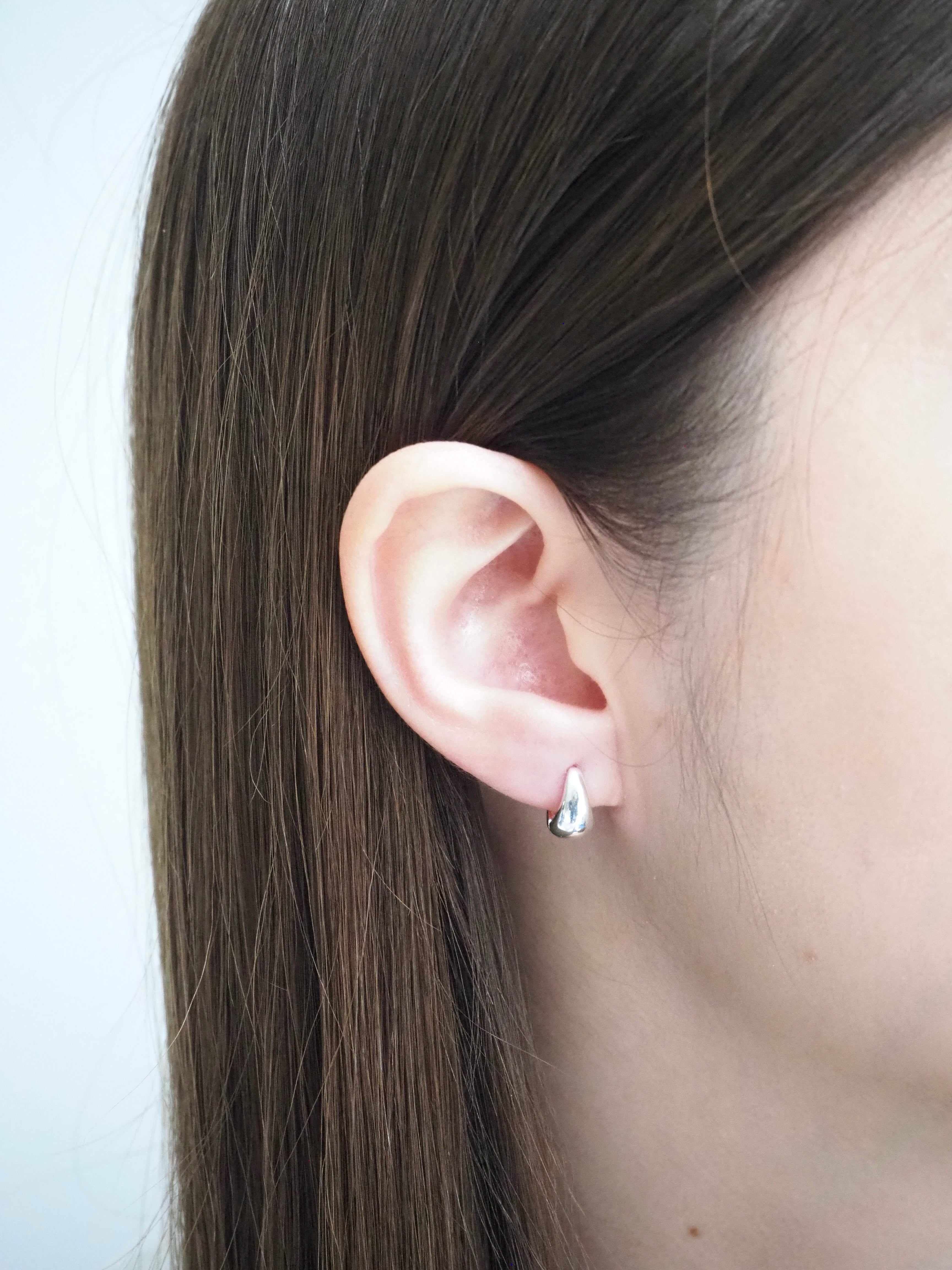 [925silver] bold water drop earrings