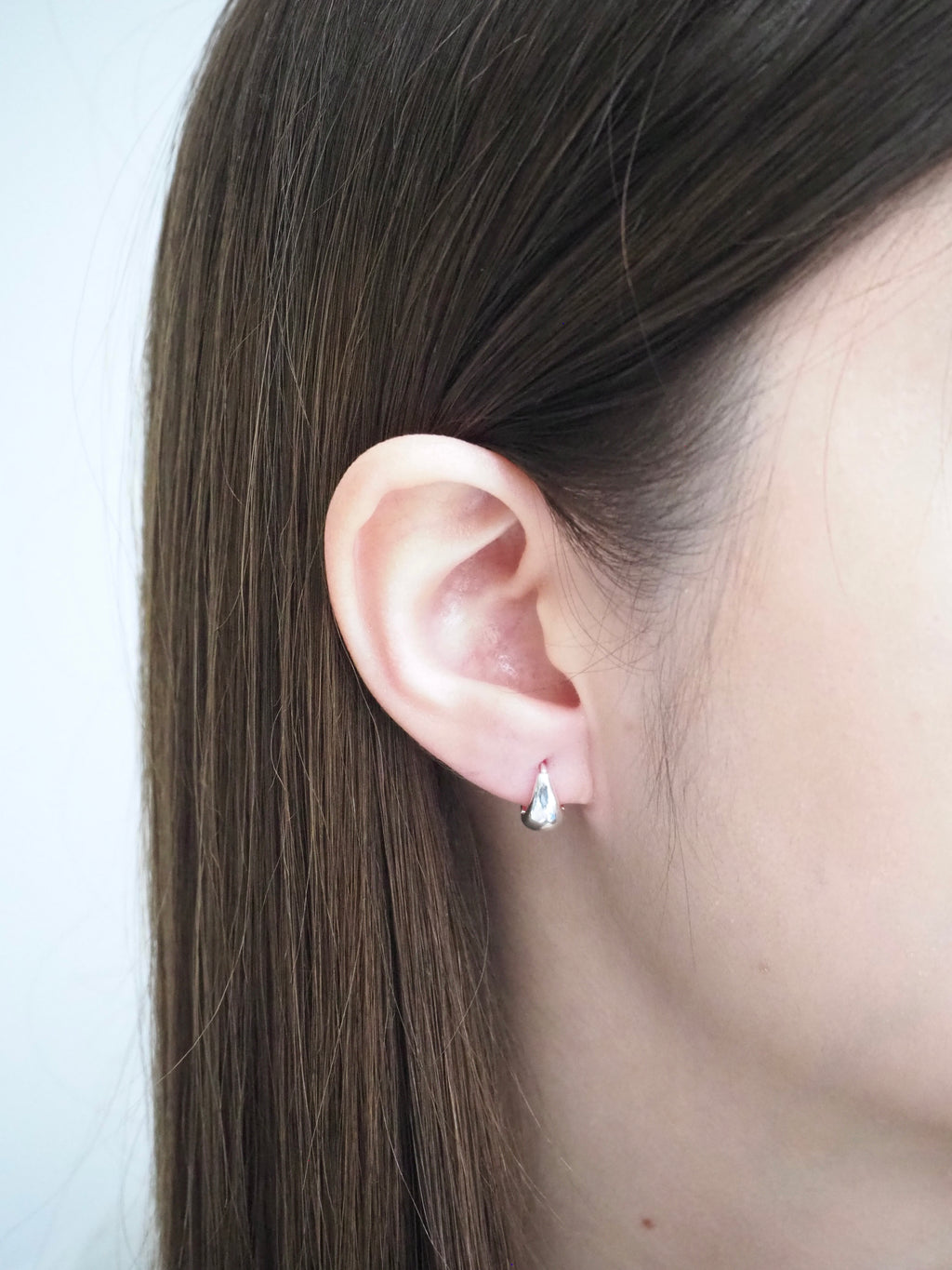 [925silver] bold water drop earrings
