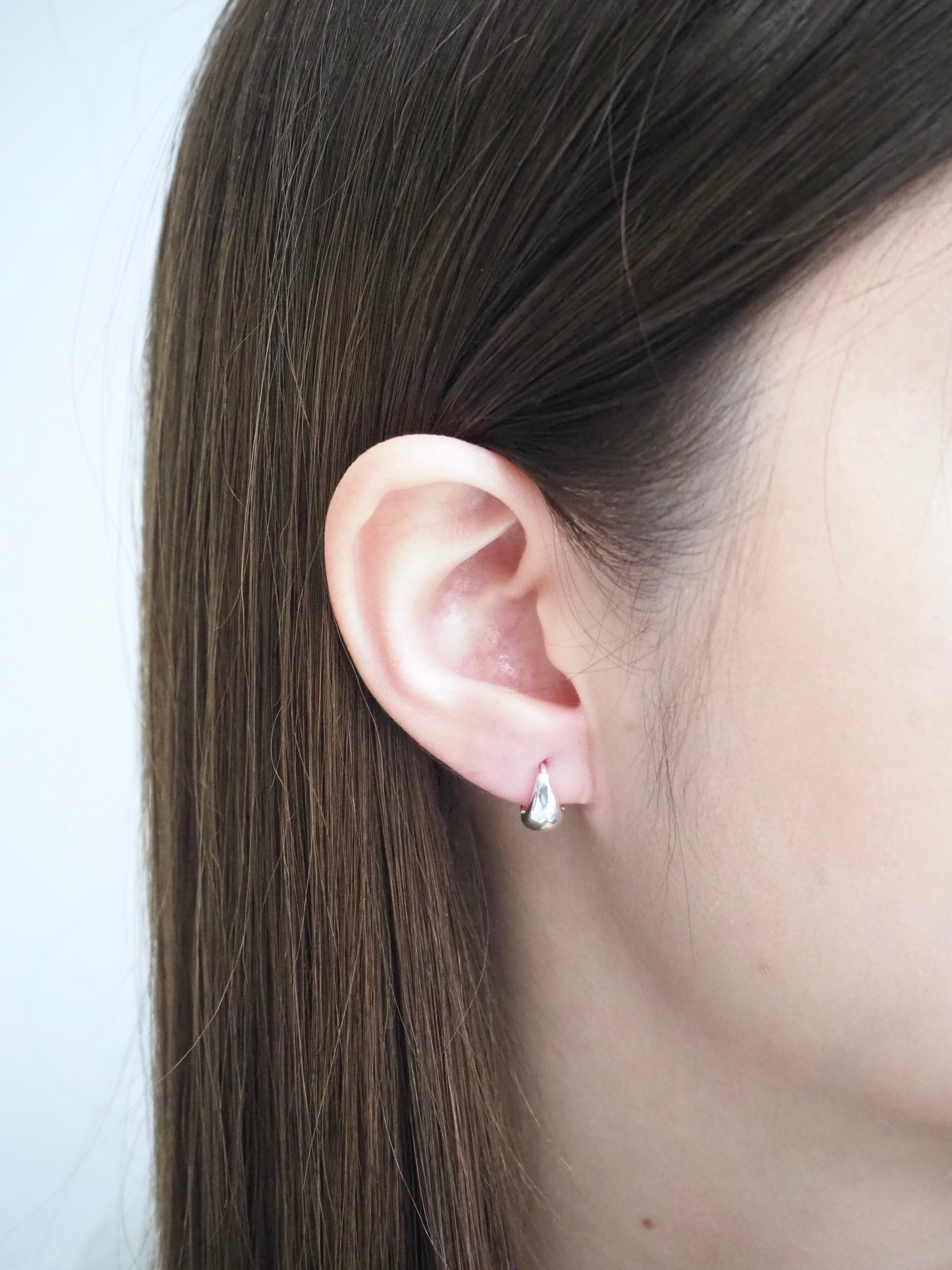 [925silver] bold water drop earrings