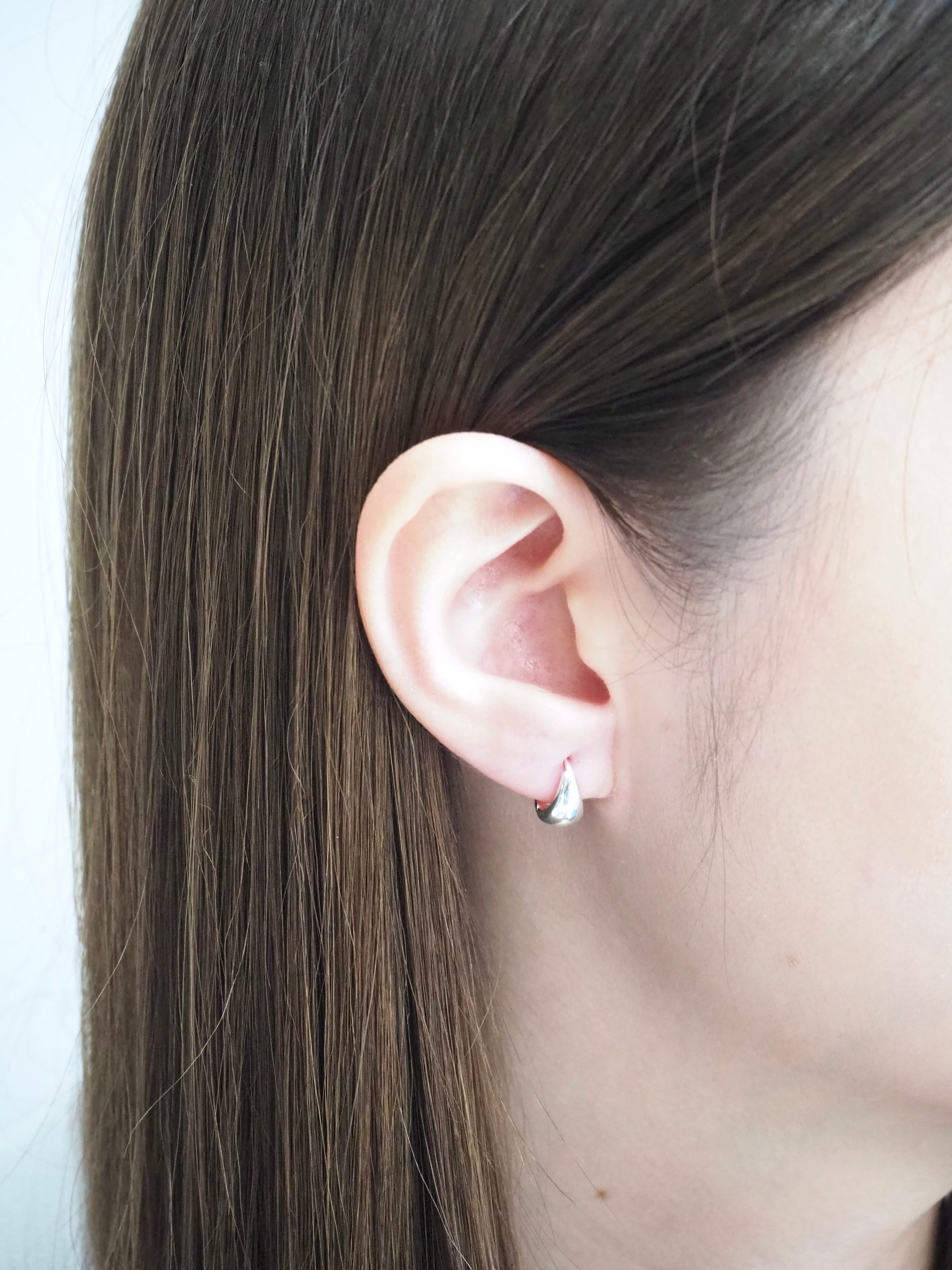[925silver] bold water drop earrings