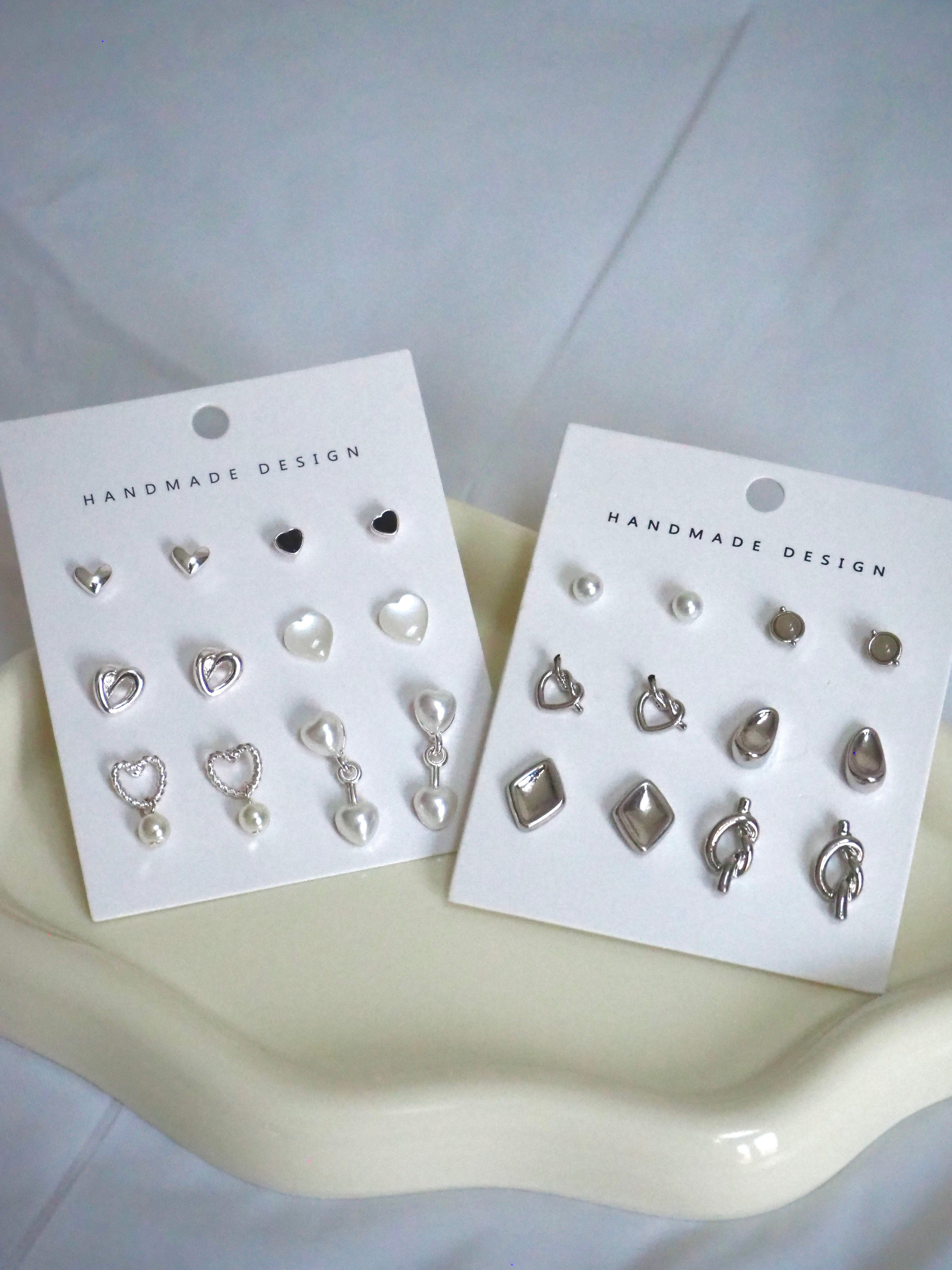 6-in-1 mini hearts earrings set