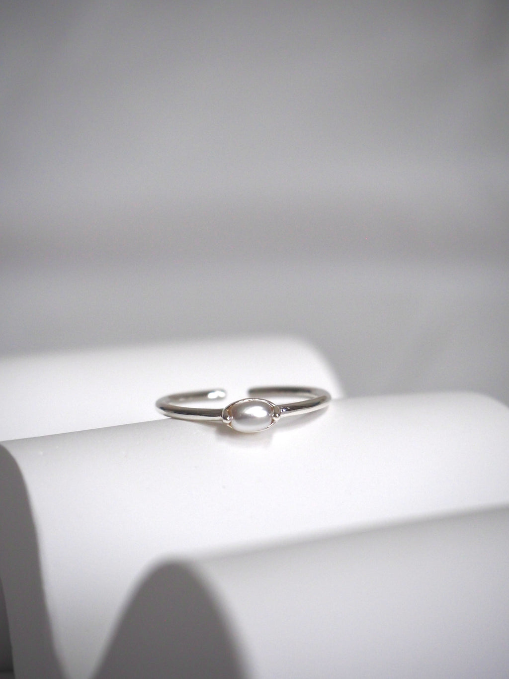 [925silver] simple pearl open ring